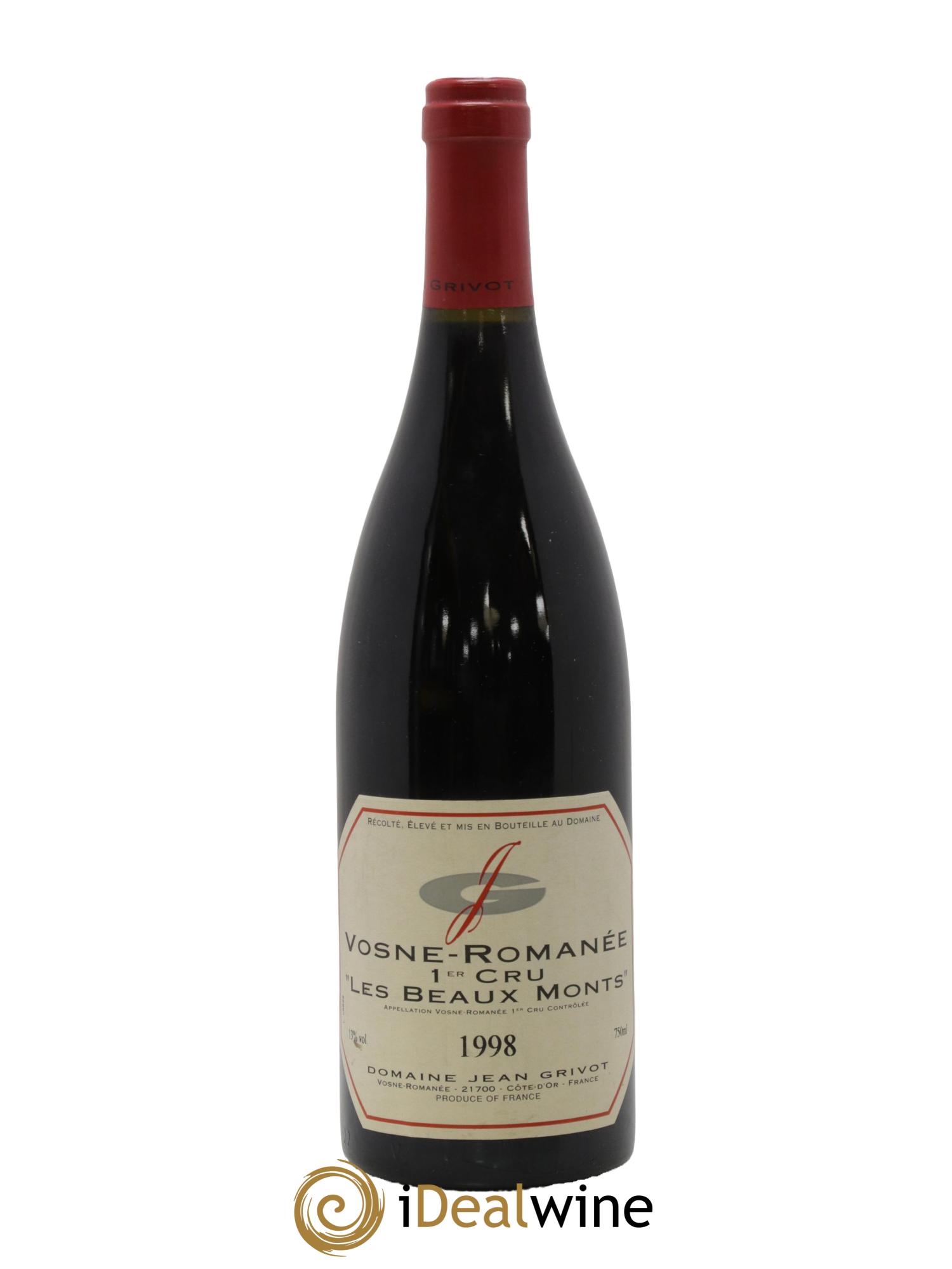 Vosne-Romanée 1er Cru Les Beaux-Monts Jean Grivot 1998 - Lot de 1 bouteille - 0