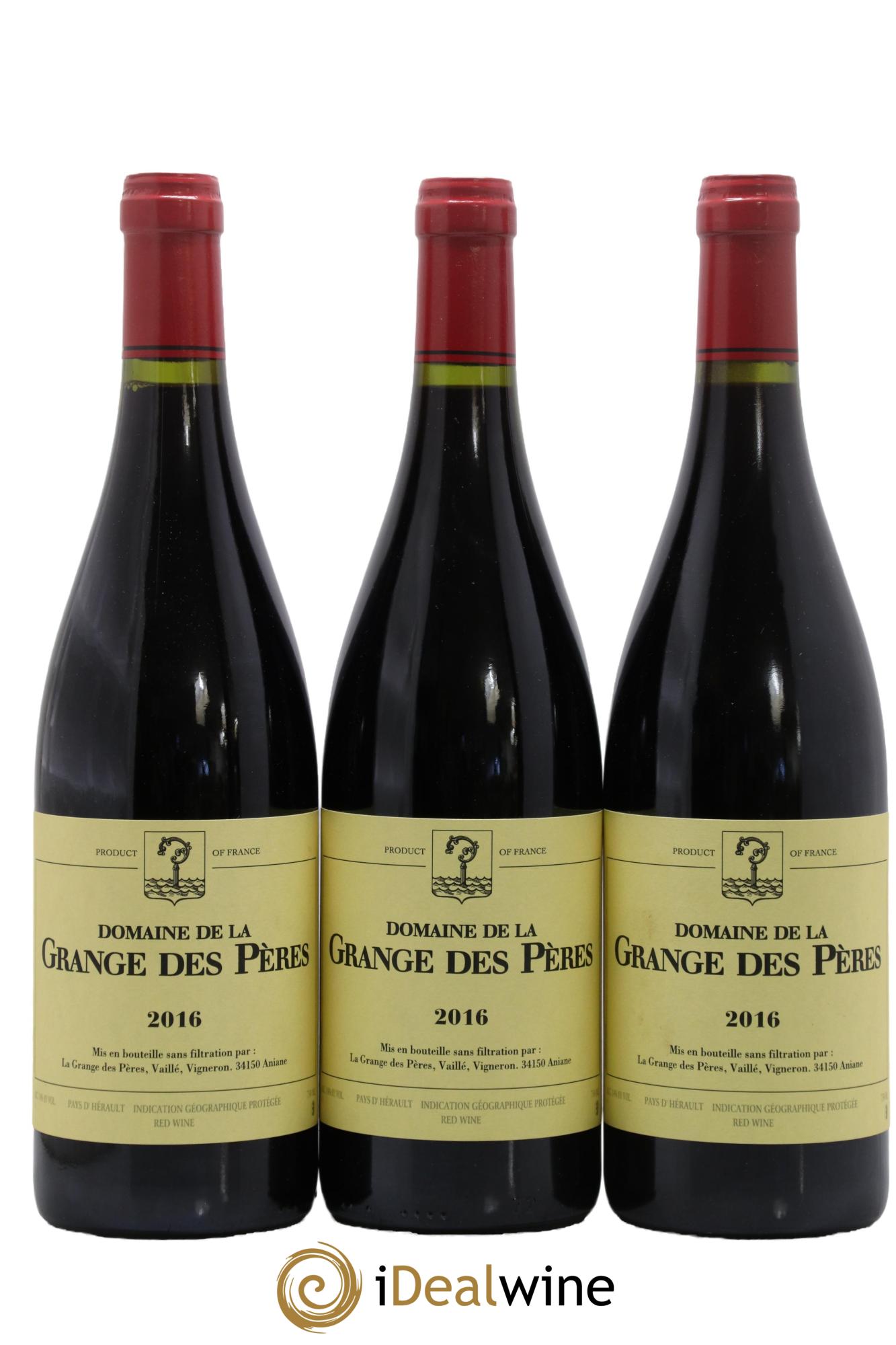 IGP Pays d'Hérault Grange des Pères Laurent Vaillé 2016 - Posten von 3 Flaschen - 0