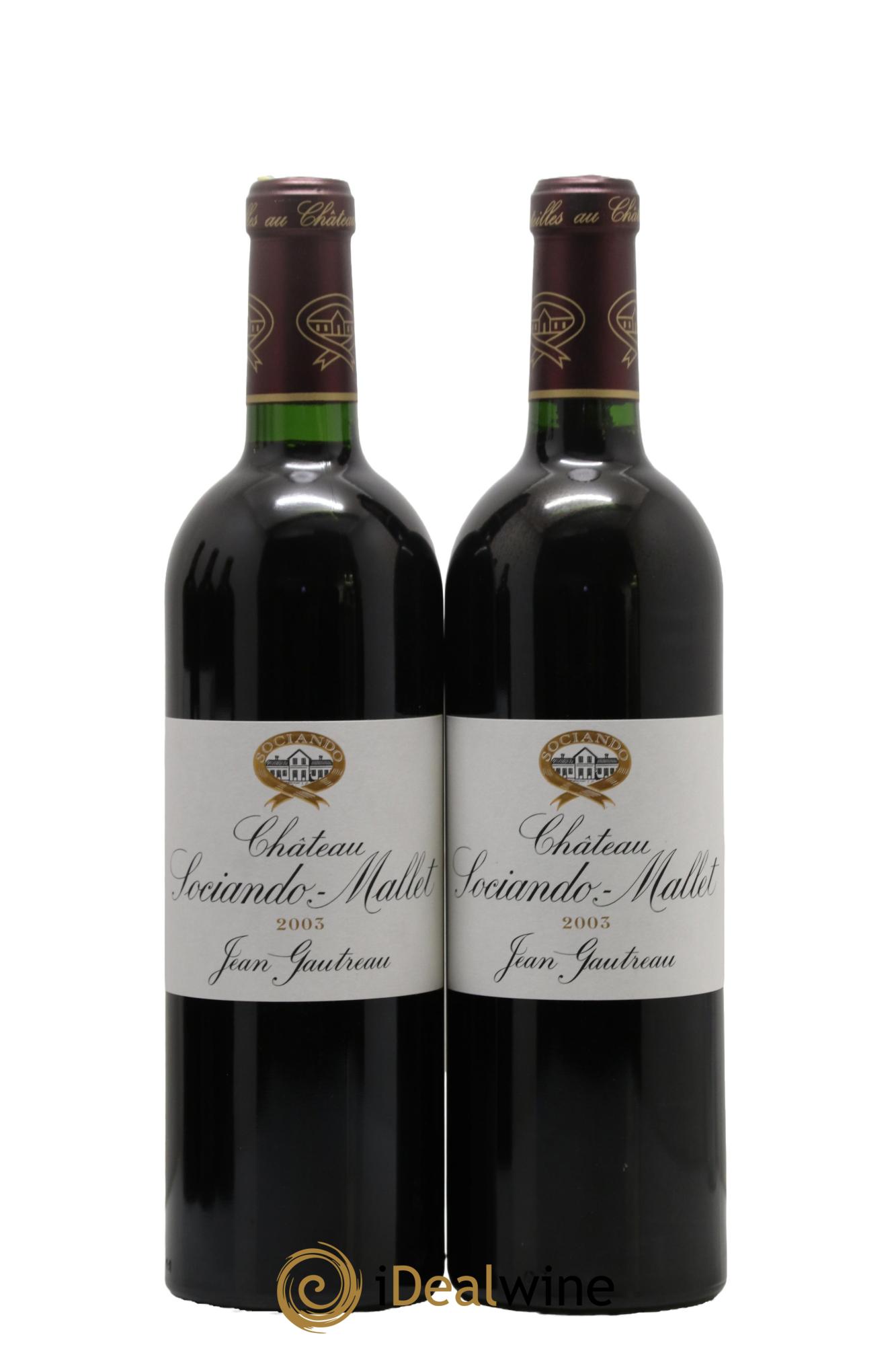 Château Sociando Mallet 2003 - Posten von 2 Flaschen - 0