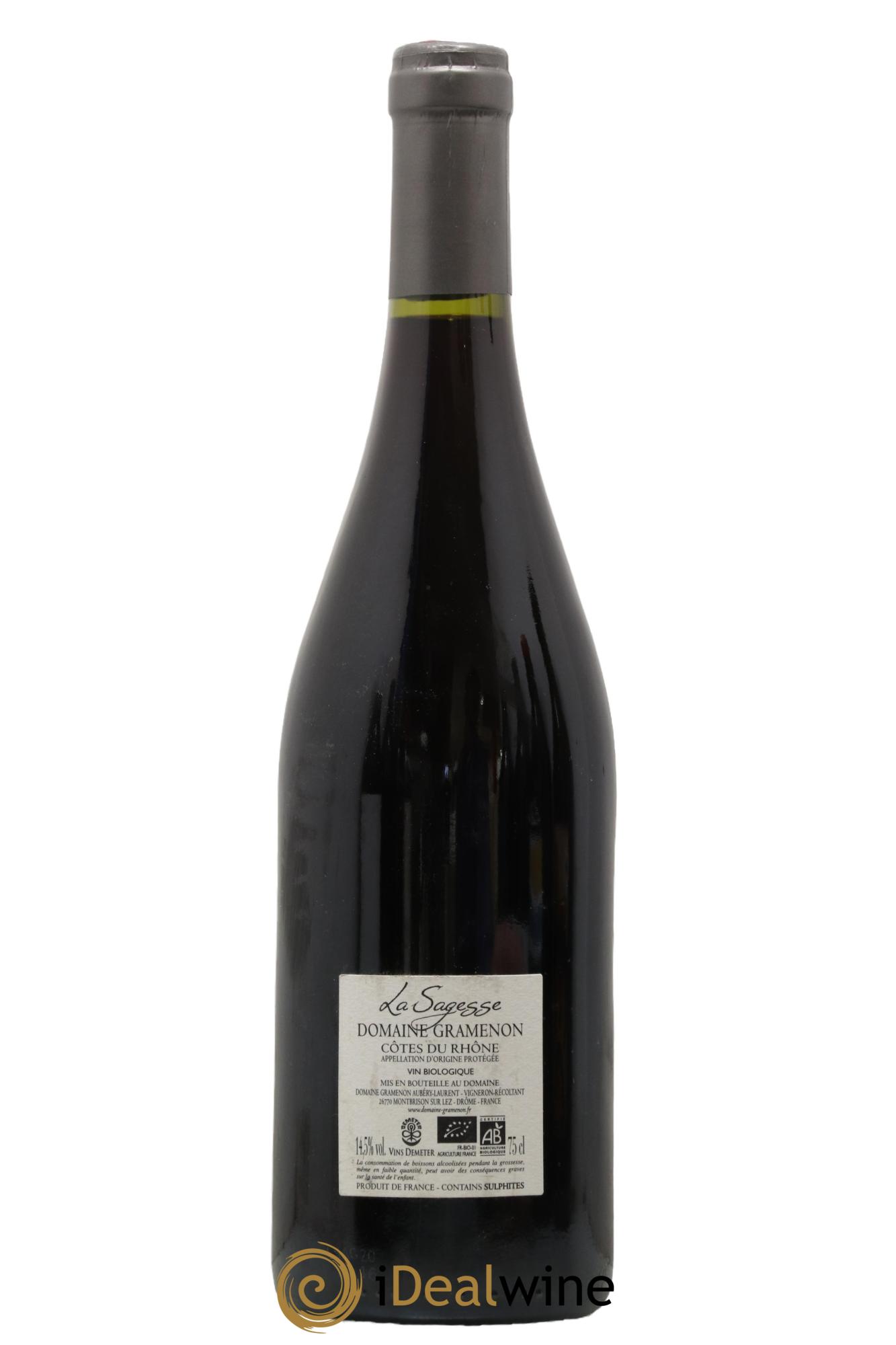 Côtes-du-Rhône La Sagesse Gramenon (Domaine) 2020 - Lot de 1 bouteille - 1