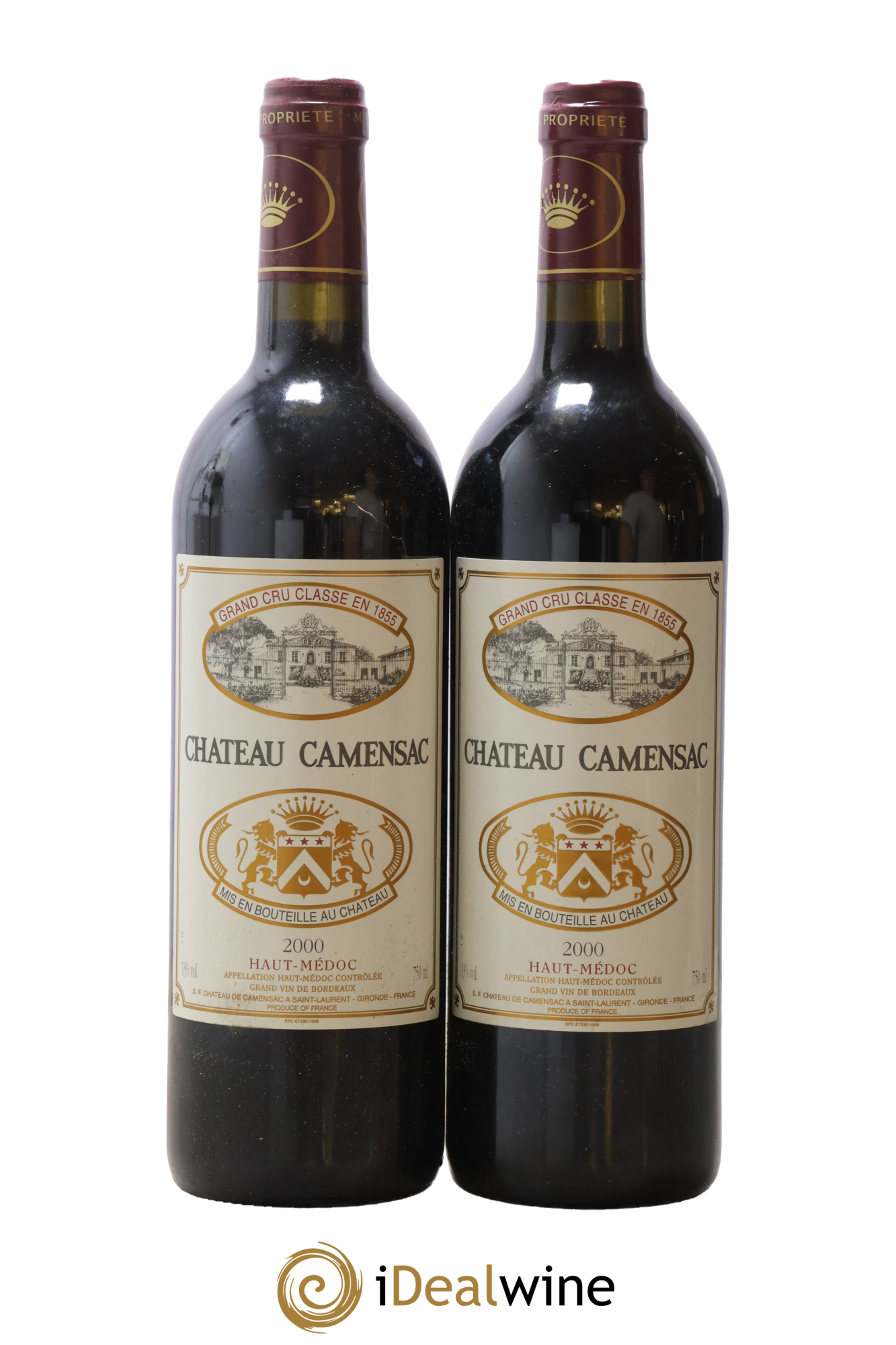 Château Camensac 5ème Grand Cru Classé 2000 - Lot de 2 bouteilles - 0
