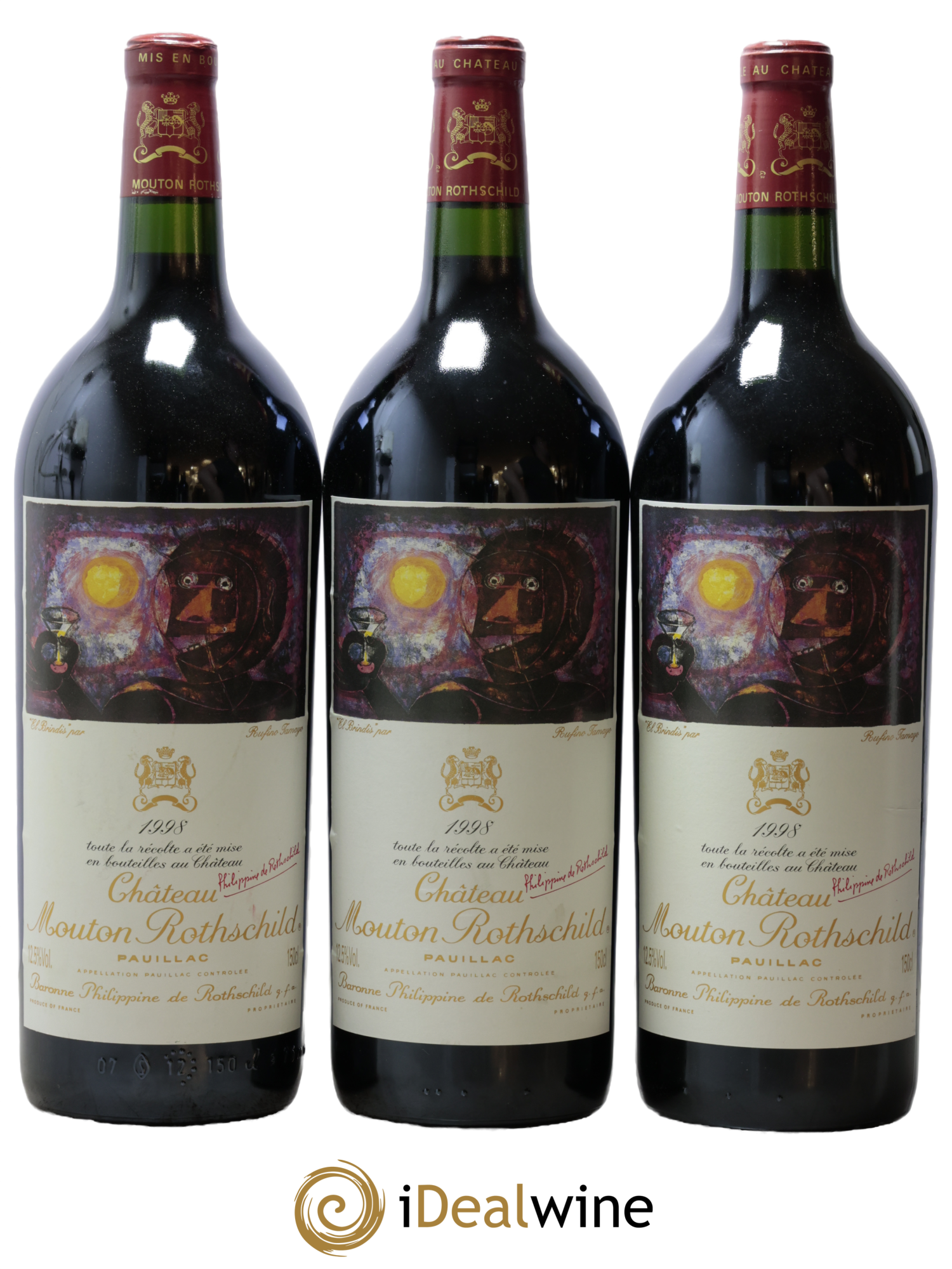 Château Mouton Rothschild 1er Grand Cru Classé 1998 - Lot de 3 magnums - 0