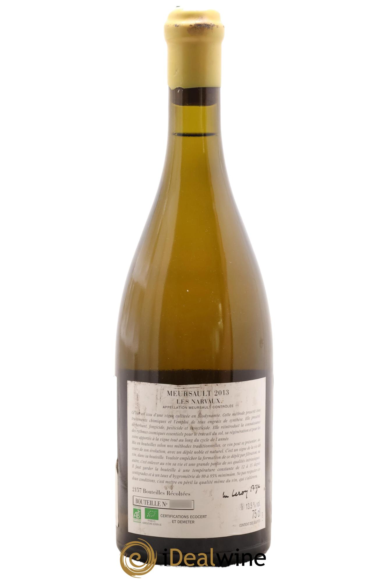 Meursault Les Narvaux d'Auvenay (Domaine) 2013 - Lot de 1 bouteille - 1