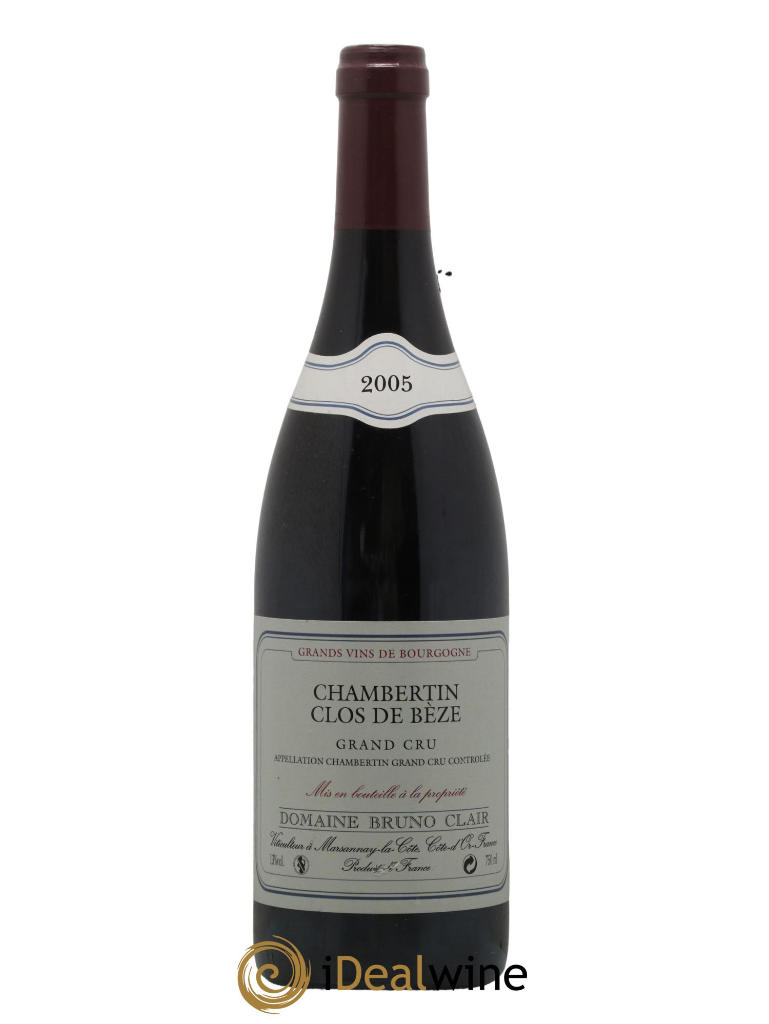 Chambertin Clos de Bèze Grand Cru Bruno Clair (Domaine) 2005 - Lot de 1 bouteille - 0