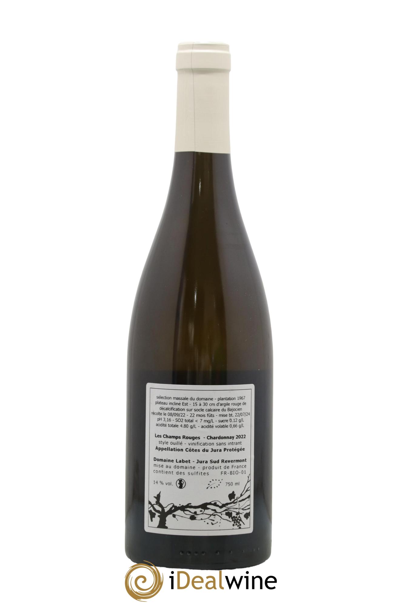 Côtes du Jura Chardonnay Les Champs Rouges Romain - Julien  - Charline Labet 2022 - Lot of 1 bottle - 1