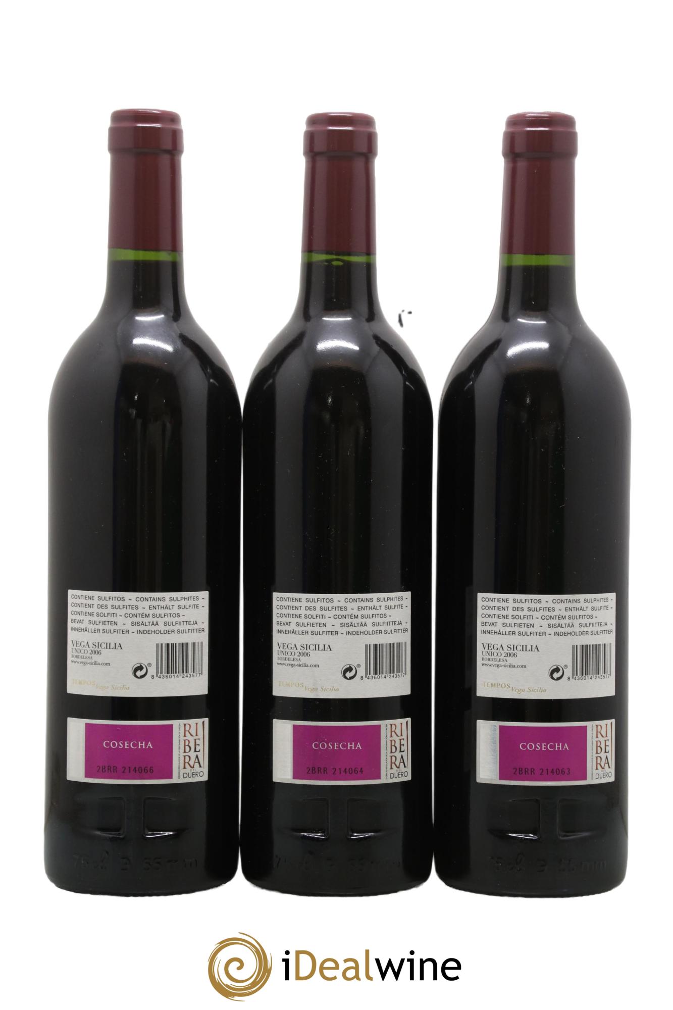 Ribera Del Duero DO Vega Sicilia Unico Famille Alvarez 2006 - Posten von 3 Flaschen - 1