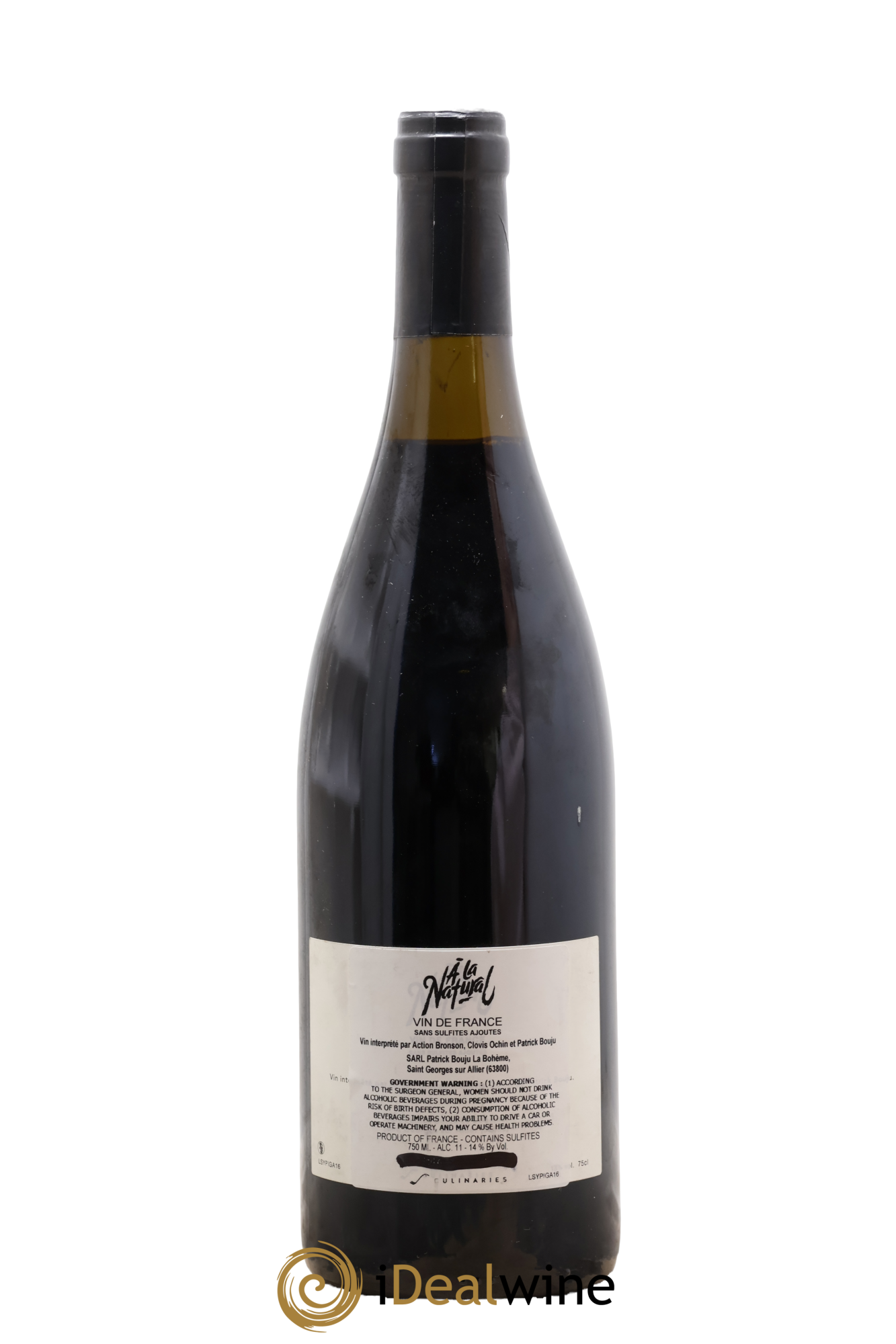 Vin de France A la Natural Patrick Bouju - La Bohème 2016 - Posten von 1 Flasche - 1