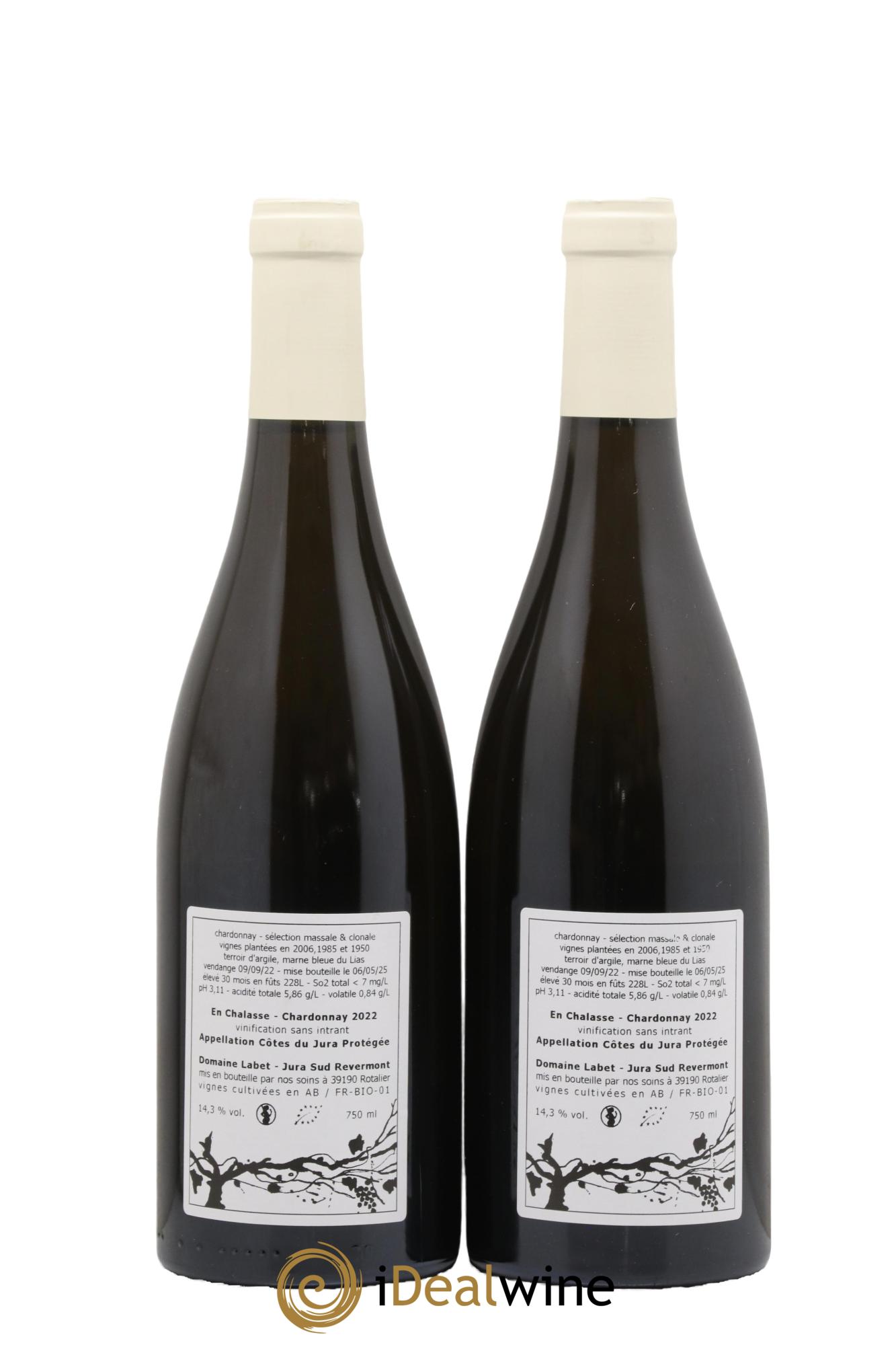 Côtes du Jura Chardonnay En Chalasse Romain - Julien - Charline Labet 2022 - Lot de 2 bouteilles - 1