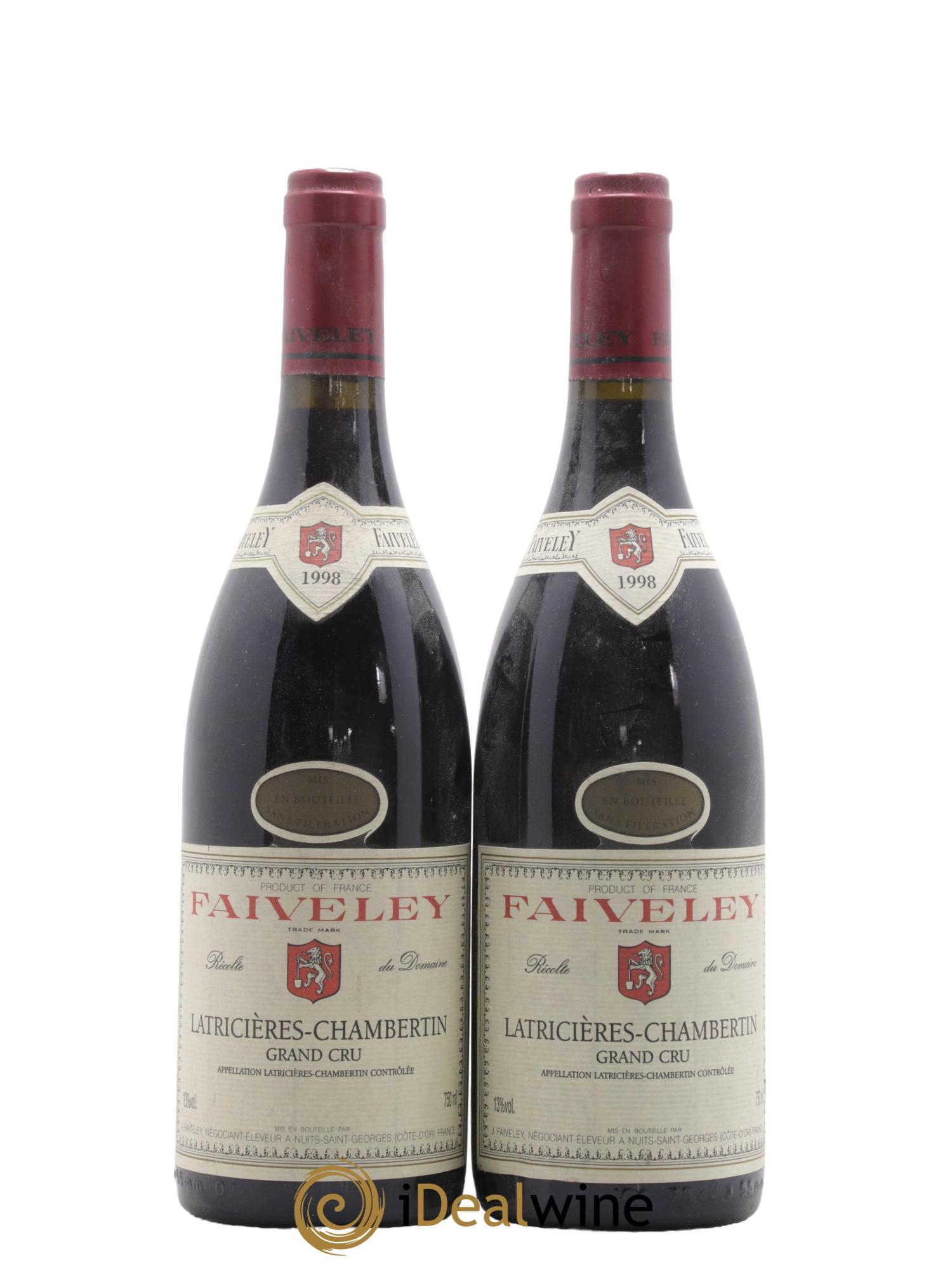 Latricières-Chambertin Grand Cru Faiveley 1998 - Lot de 2 bouteilles - 0