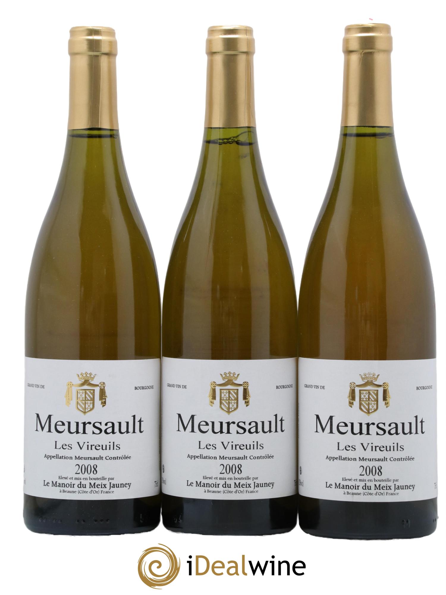 Meursault Les Vireuils Le Manoir du Meix Jauney 2008 - Lot de 3 bouteilles - 0