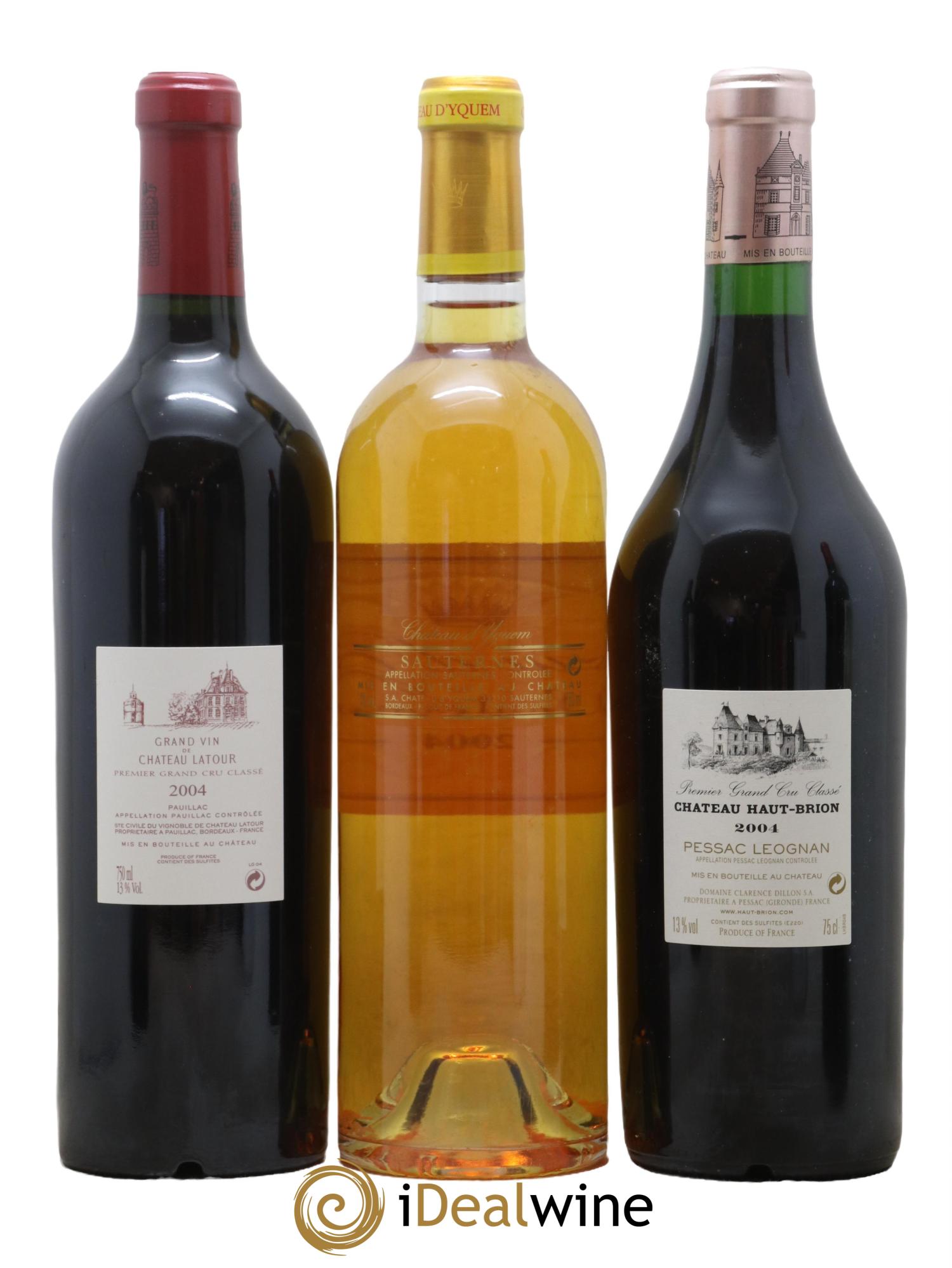 Caisse Collection Duclot 2004 Mouton Lafite Margaux Mission Haut Brion Petrus Cheval Blanc Haut Brion Yquem Latour 2004 - Lot de 9 bouteilles - 6