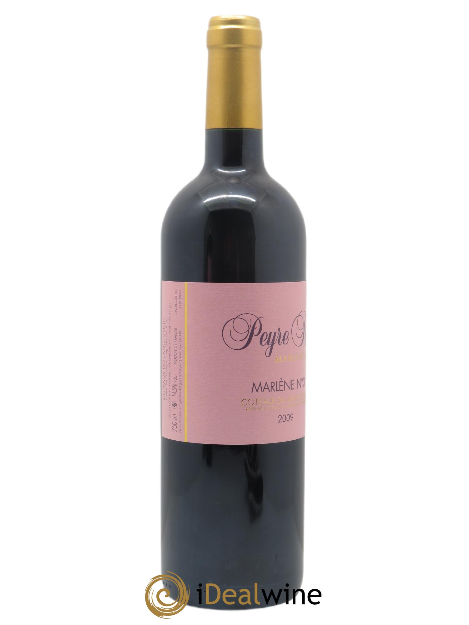 Vin de France (anciennement Coteaux du Languedoc) Peyre Rose Marlène n°3 Marlène Soria  2009 - Lotto di 1 bottiglia - 1