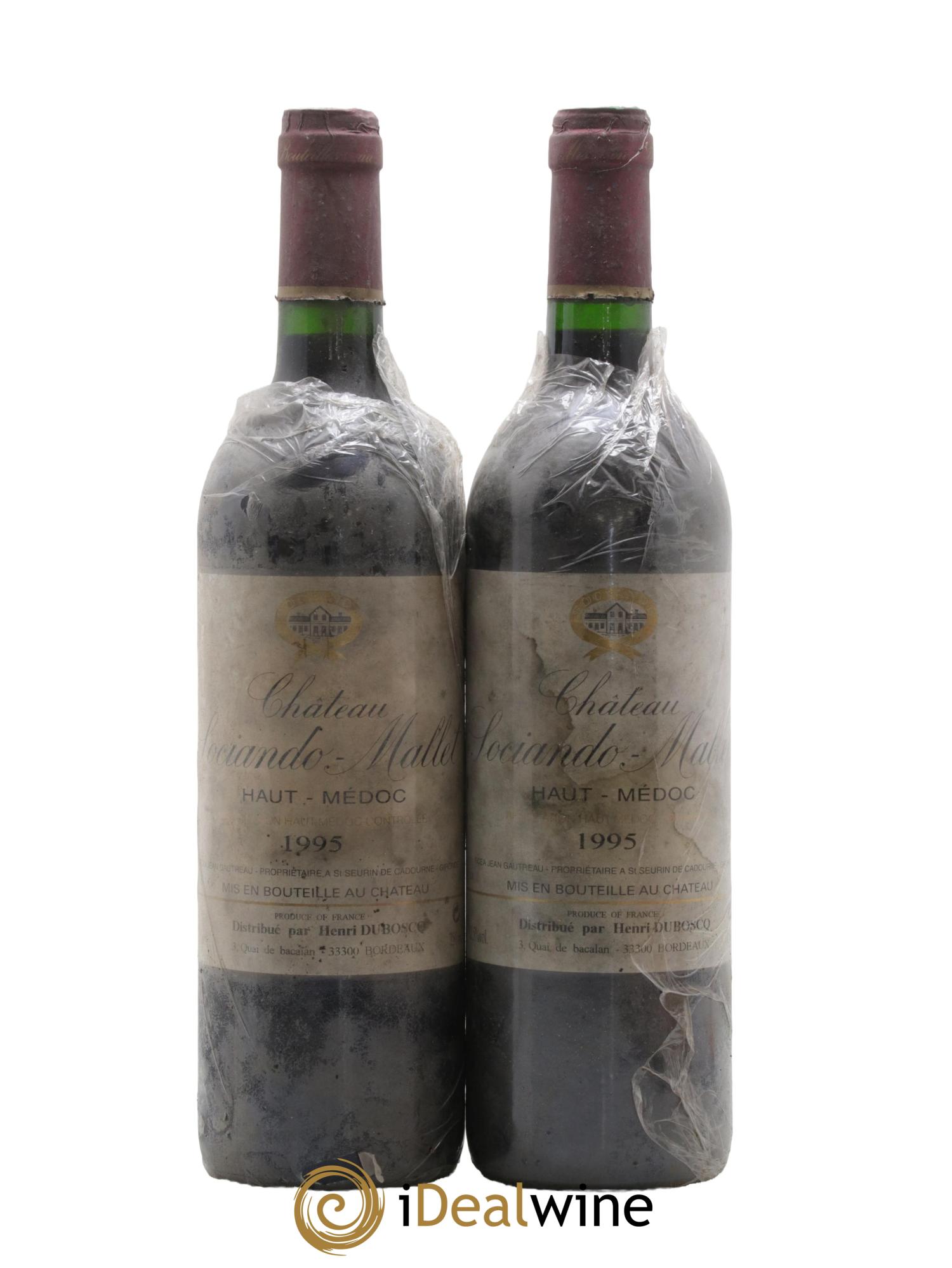 Château Sociando Mallet 1995 - Lotto di 2 bottiglie - 0