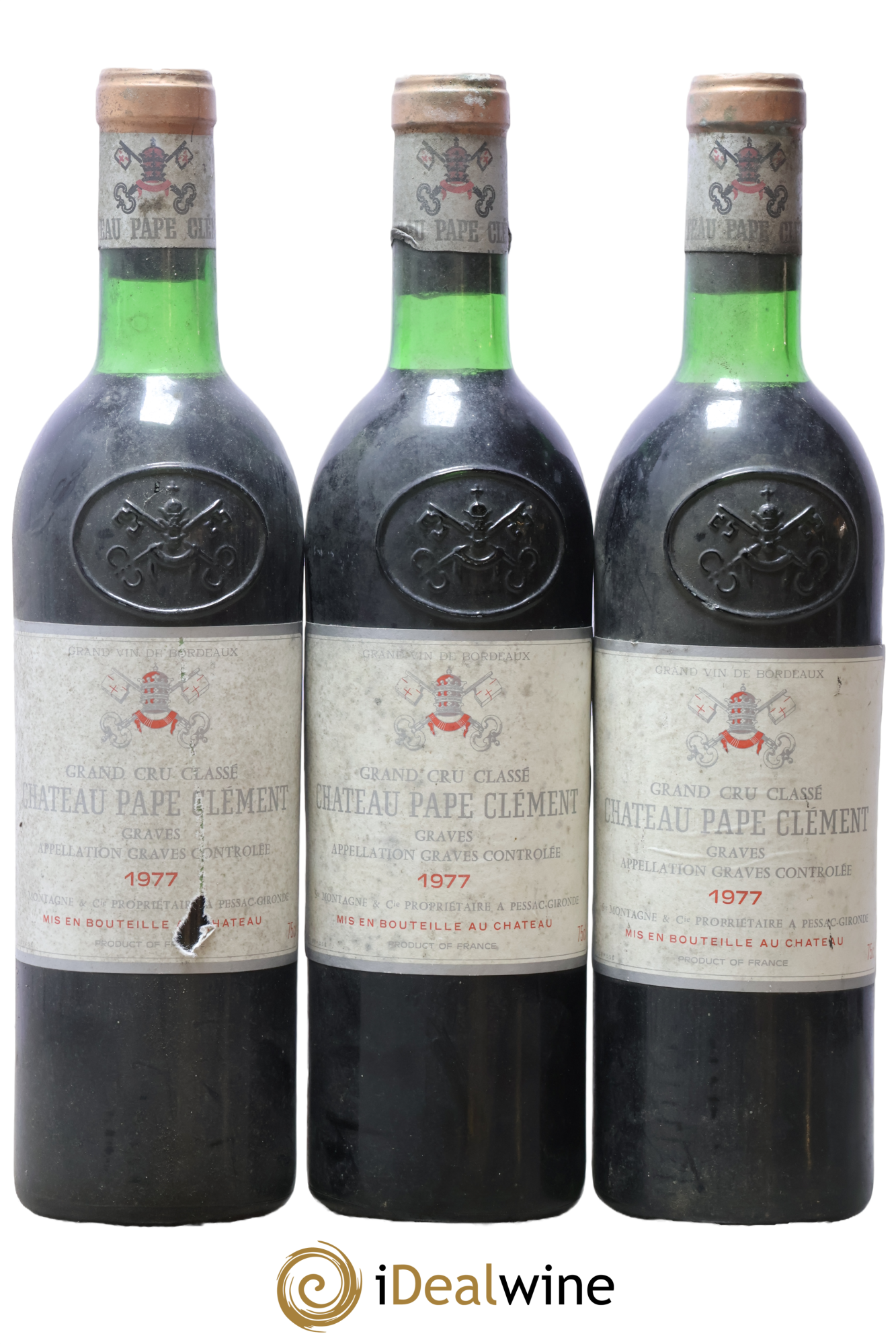 Château Pape Clément Cru Classé de Graves 1977 - Lot of 3 bottles - 0