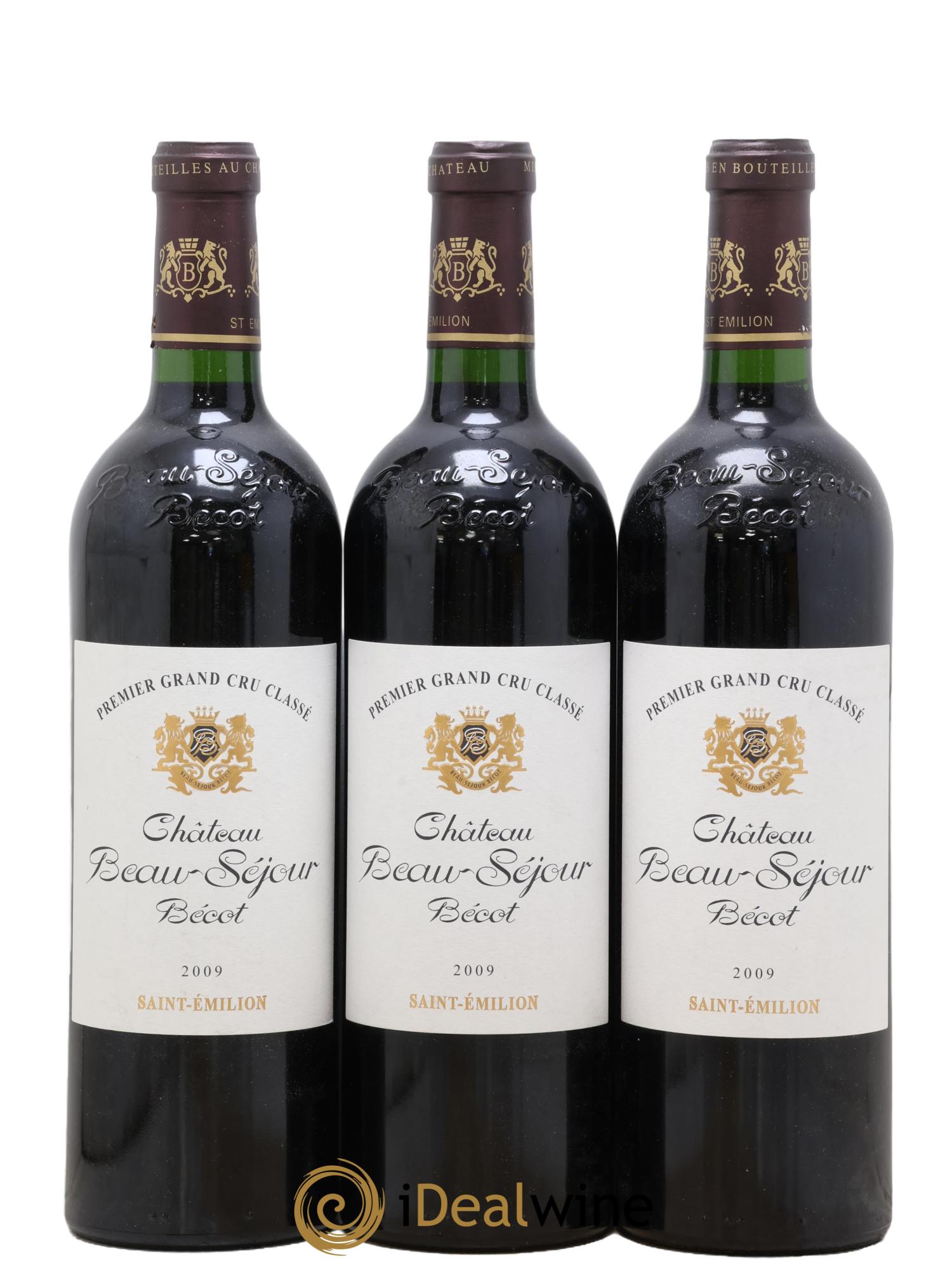 Château Beau-Séjour Bécot 1er Grand Cru Classé B 2009 - Lot of 3 bottles - 0