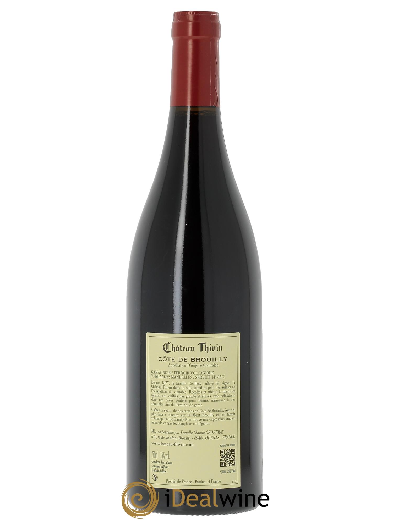 Côte de Brouilly Cuvée Zaccharie Château Thivin  2024 - Lot de 1 bouteille - 1