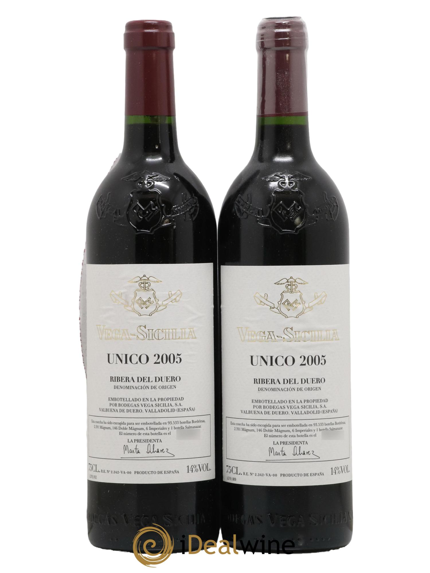 Ribera Del Duero DO Vega Sicilia Unico Famille Alvarez 2005 - Lot de 2 bouteilles - 0