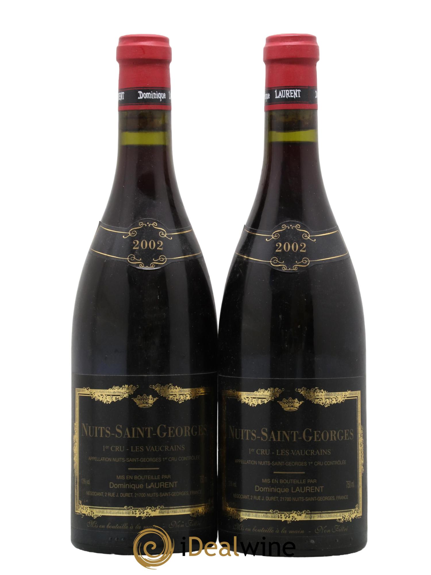 Nuits-Saint-Georges 1er Cru Les Vaucrains Dominique Laurent 2002 - Lot de 2 bouteilles - 0