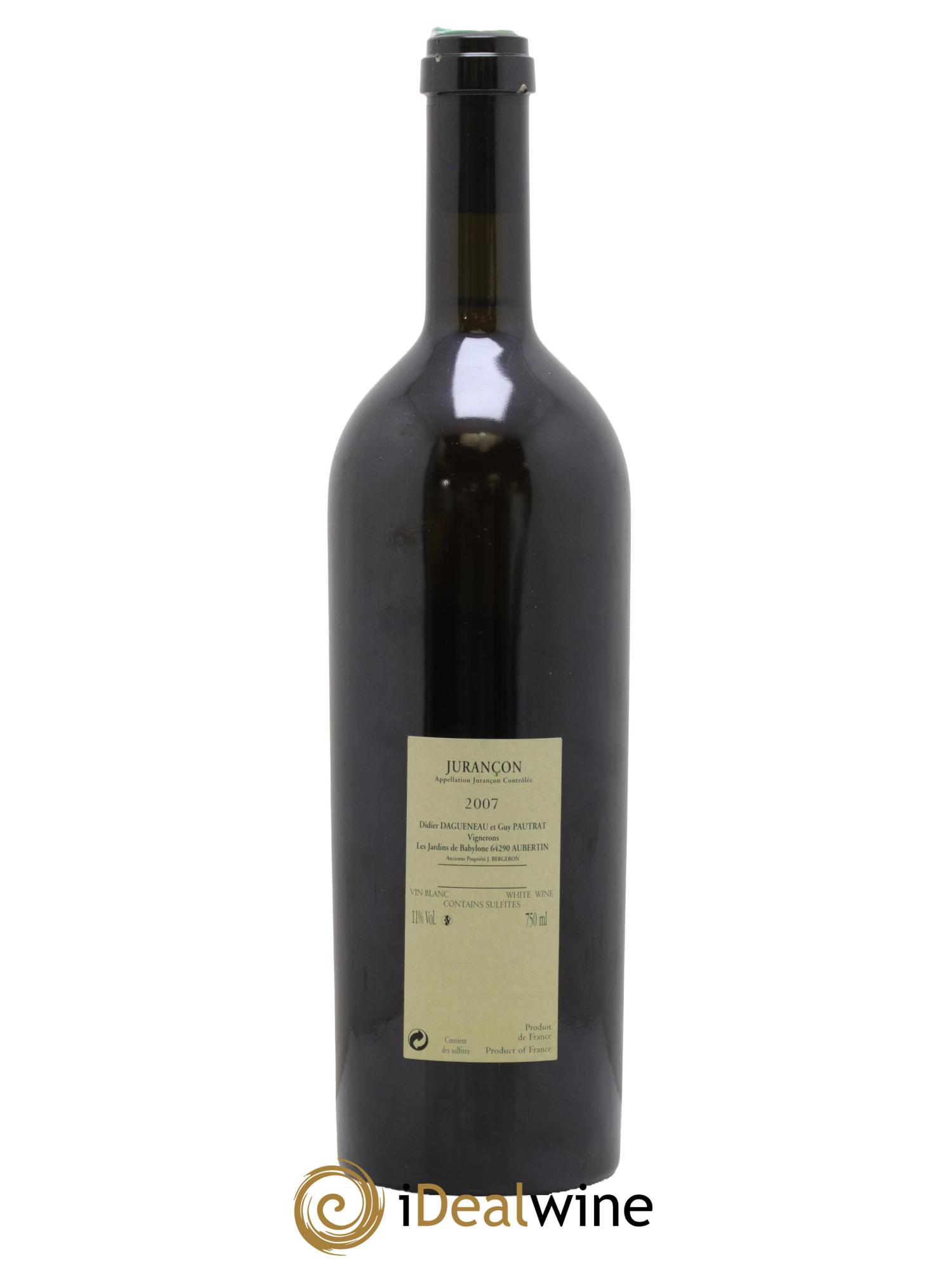 Jurançon Cuvée Ravaillac Les Jardins de Babylone Didier Dagueneau 2007 - Posten von 1 Flasche - 1