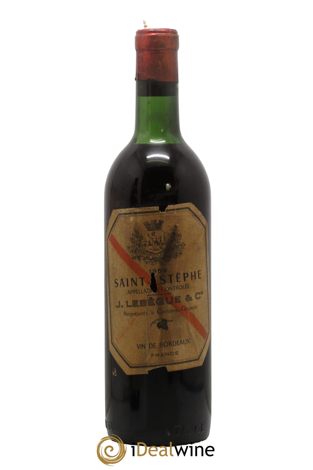 Saint-Estèphe Lebegue 1959 - Lot de 1 bouteille - 0