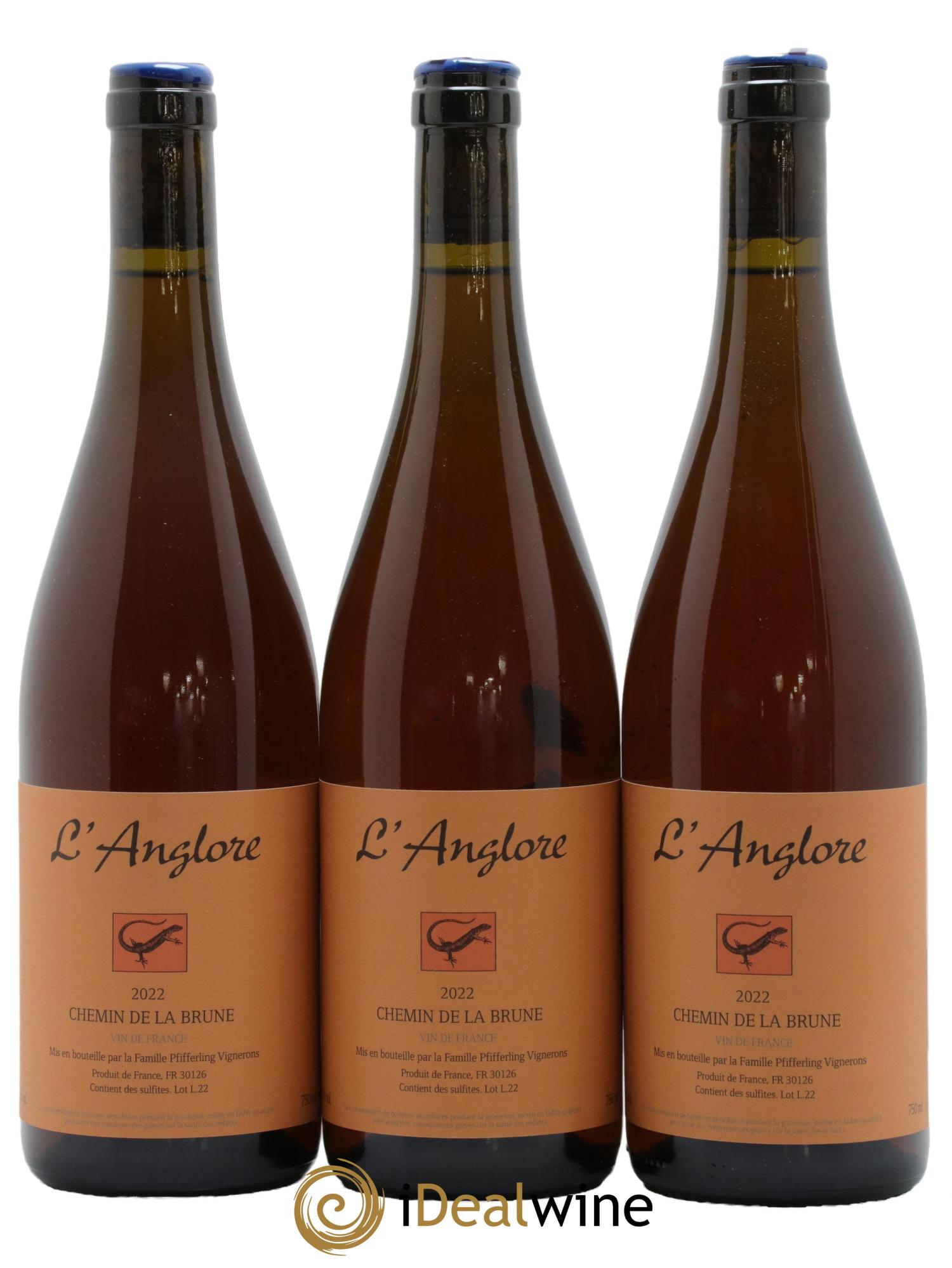 Vin de France Chemin de la brune L'Anglore 2022 - Lot of 3 bottles - 0