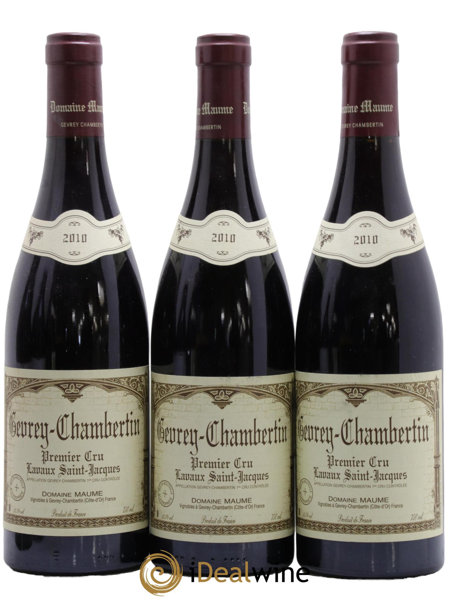 Gevrey-Chambertin 1er Cru Lavaux Saint Jacques Maume (Domaine) 2010 - Lotto di 3 bottiglie - 0