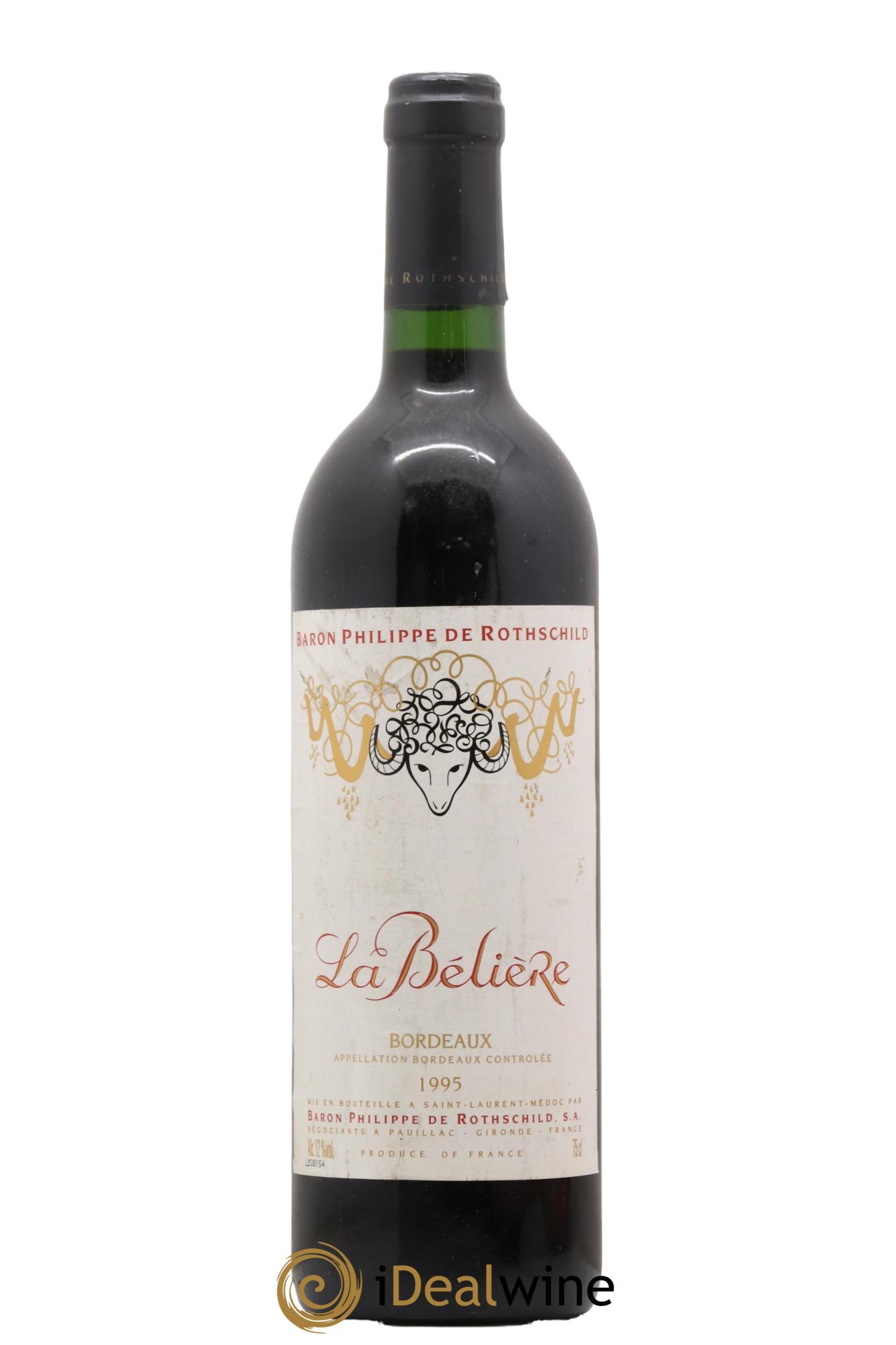 Bordeaux La Beliere Baron de Rothschild 1995 - Lot de 1 bouteille - 0