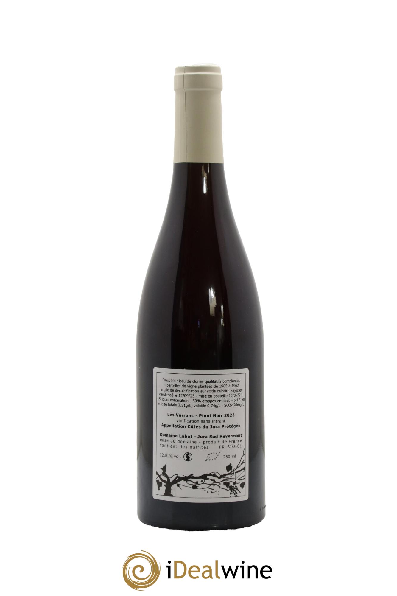Côtes du Jura Pinot Noir Les Varrons Sélection Massale Romain - Julien  - Charline Labet 2023 - Lot of 1 bottle - 1