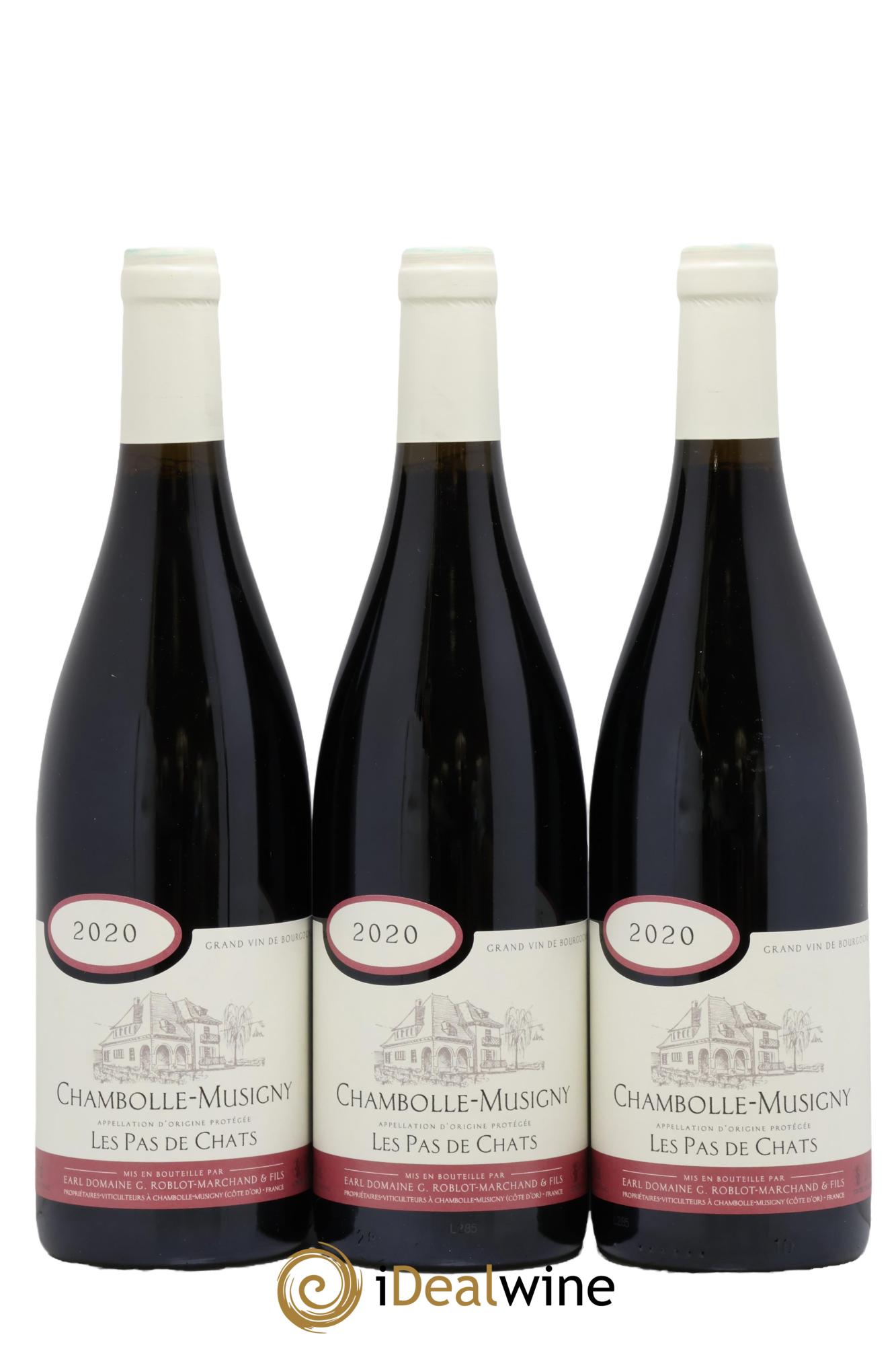 Chambolle-Musigny Les Pas de Chats G.Roblot-Marchand & Fils 2020 - Lot of 3 bottles - 0