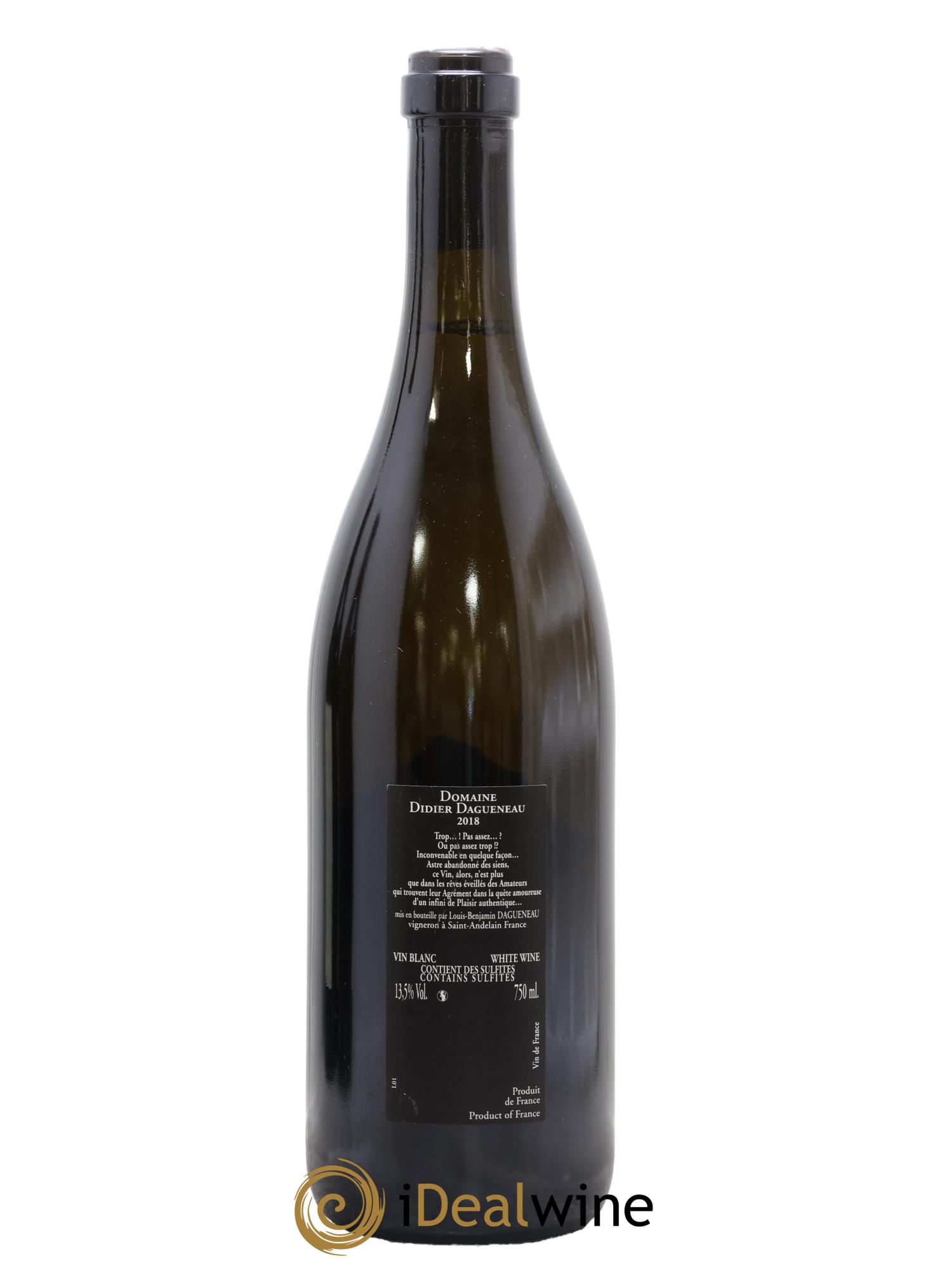 Vin de France (anciennement Pouilly-Fumé) Silex Dagueneau (Domaine Didier - Louis-Benjamin) 2018 - Lot of 1 bottle - 1