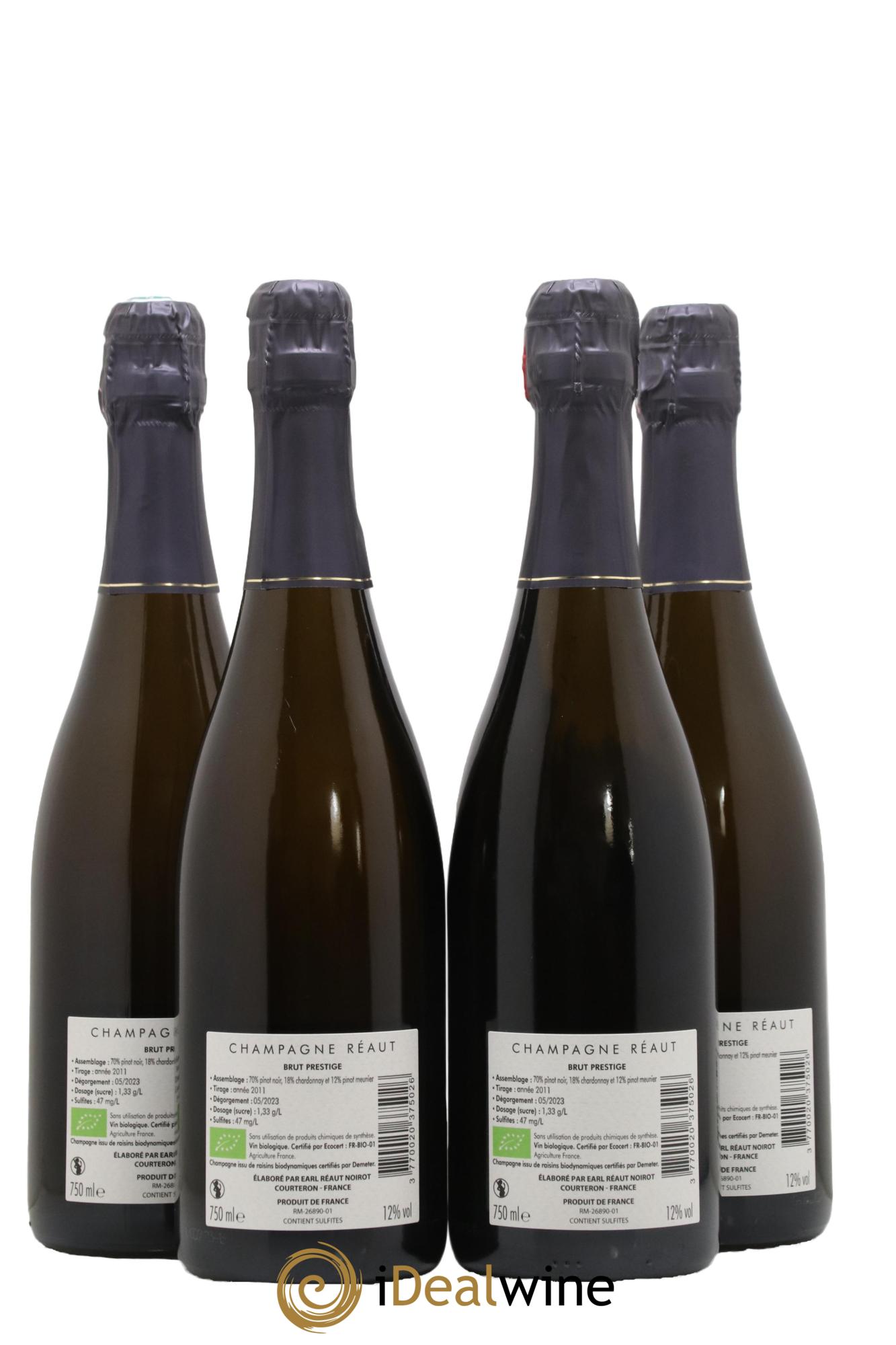 Champagne Brut Prestige Alain Reaut - Lot of 4 bottles - 1