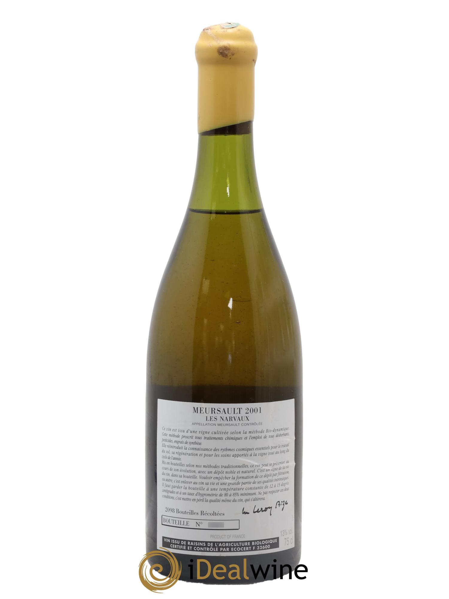 Meursault Les Narvaux d'Auvenay (Domaine) 2001 - Lot de 1 bouteille - 1