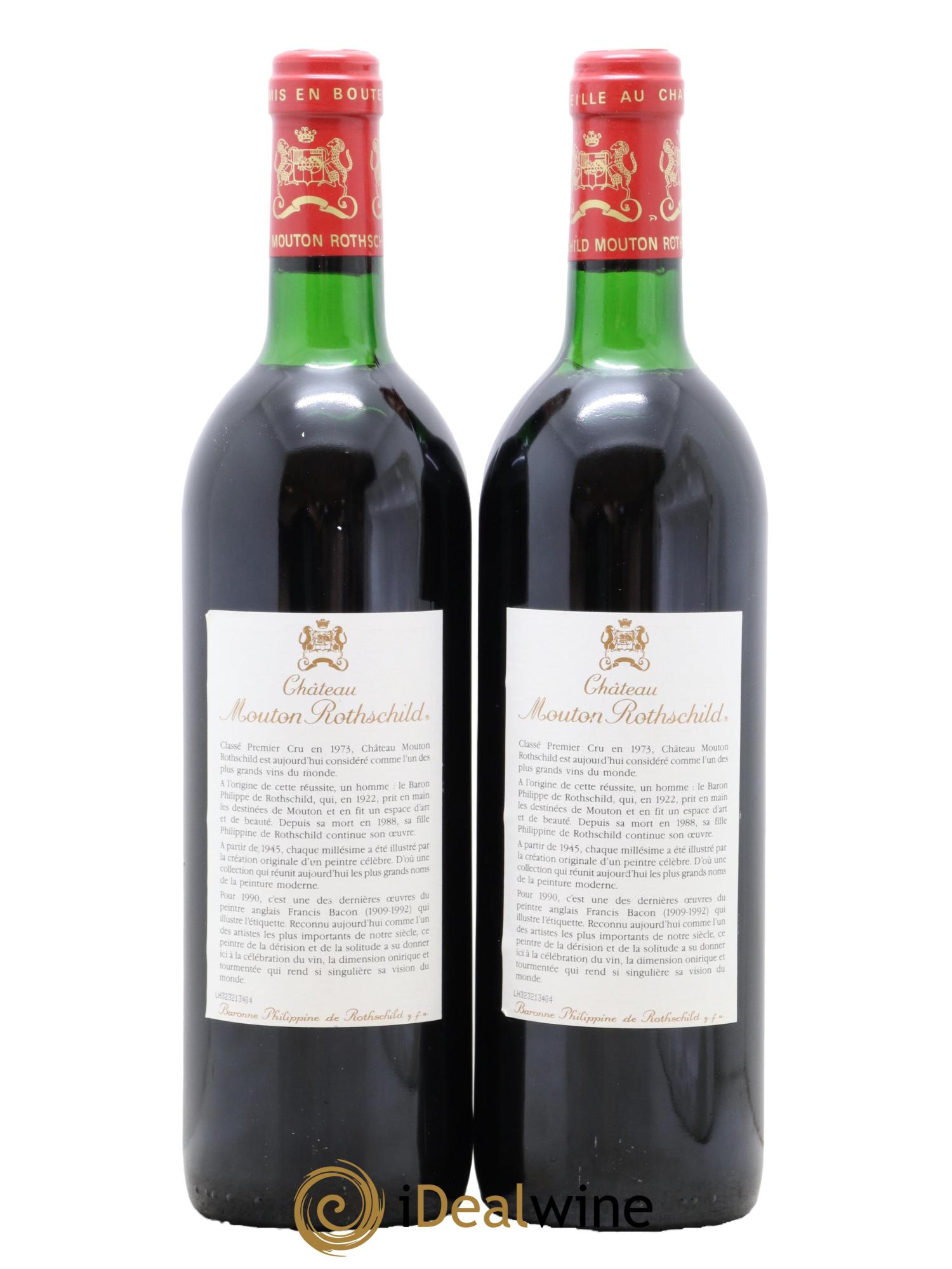 Château Mouton Rothschild 1er Grand Cru Classé 1990 - Lot de 2 bouteilles - 1
