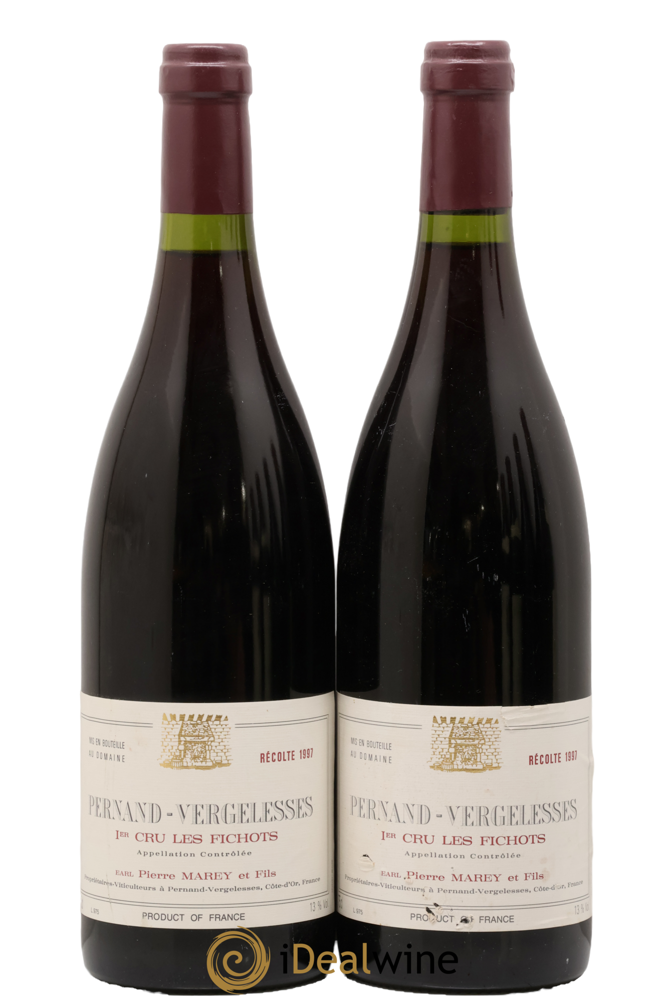 Pernand-Vergelesses 1er Cru Les Fichots Pierre Marey Et Fils 1997 - Lot de 2 bouteilles - 0