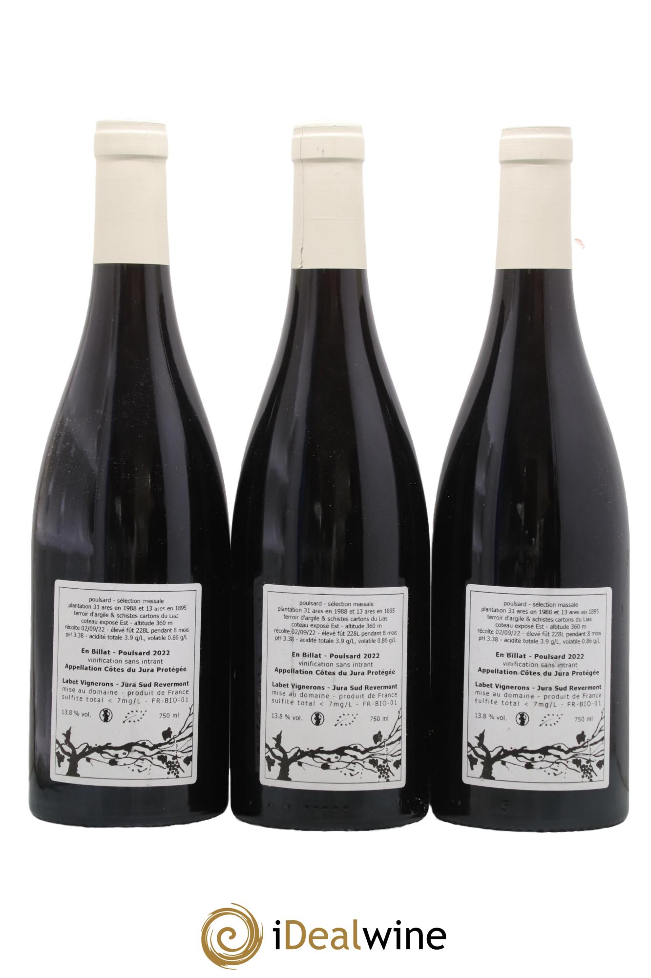 Côtes du Jura Poulsard En Billat Romain - Julien  - Charline Labet 2022 - Lot of 3 bottles - 1