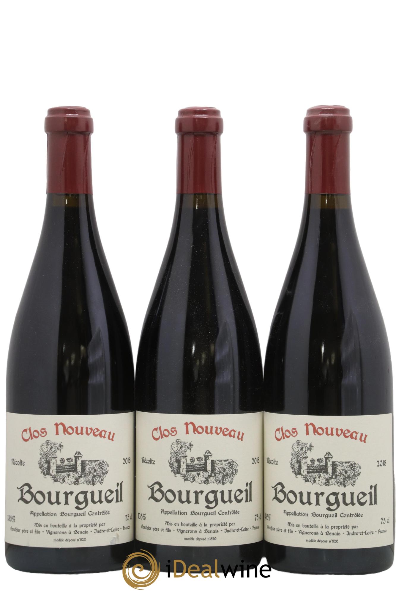 Bourgueil Clos Nouveau Domaine du Bel Air 2018 - Lotto di 3 bottiglie - 0