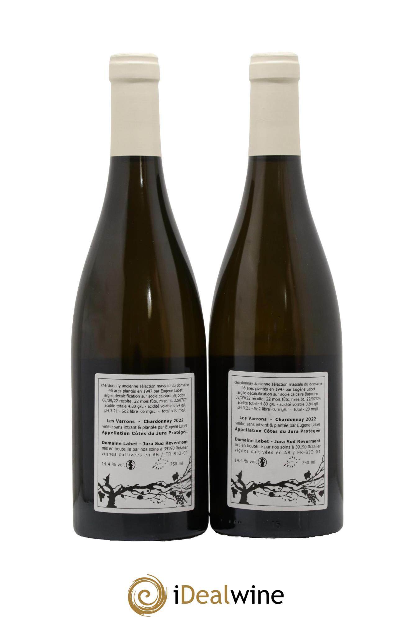 Côtes du Jura Chardonnay Les Varrons Romain - Julien  - Charline Labet 2022 - Lot of 2 bottles - 1