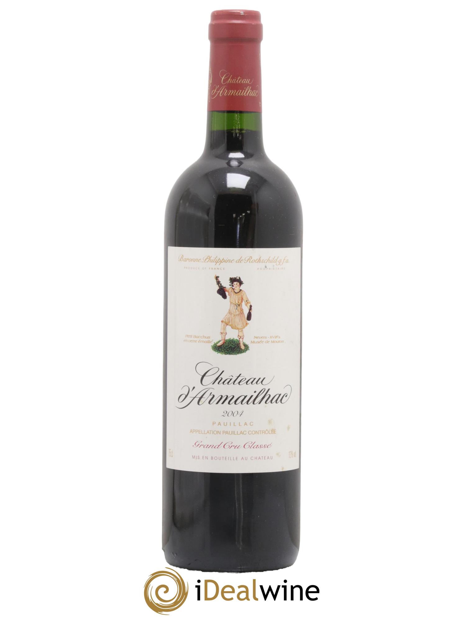 Château d' Armailhac - Mouton Baron(ne) Philippe 5ème Grand Cru Classé 2004 - Lot de 1 bouteille - 0