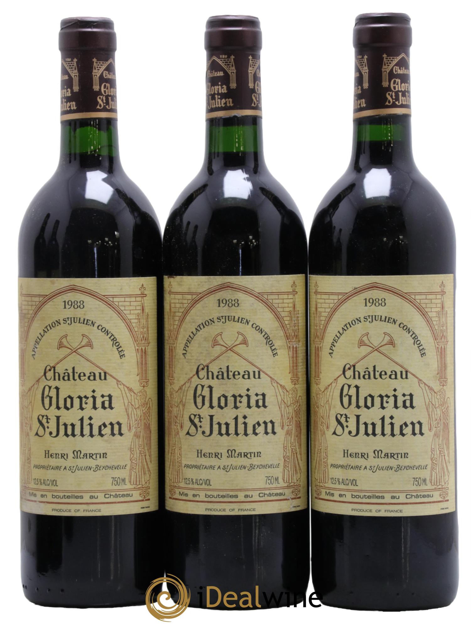Château Gloria 1988 - Lot de 3 bouteilles - 0