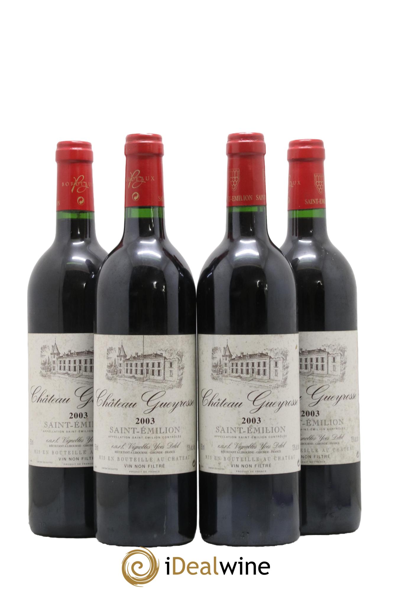 Saint-Émilion Chateau Gueyrosse 2003 - Lot de 4 bouteilles - 0