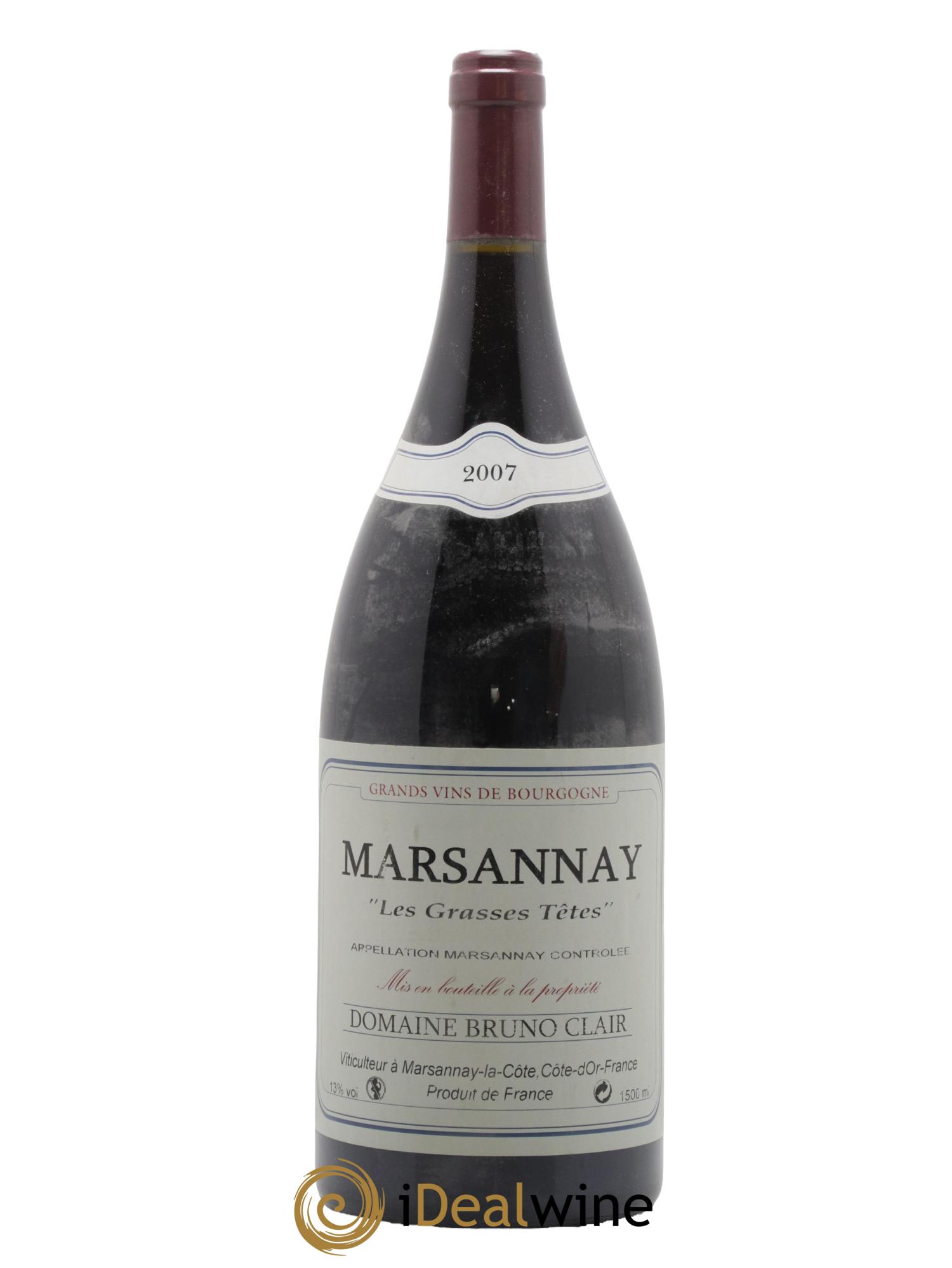 Marsannay Les Grasses Tetes Bruno Clair (Domaine) 2007 - Lot de 1 magnum - 0