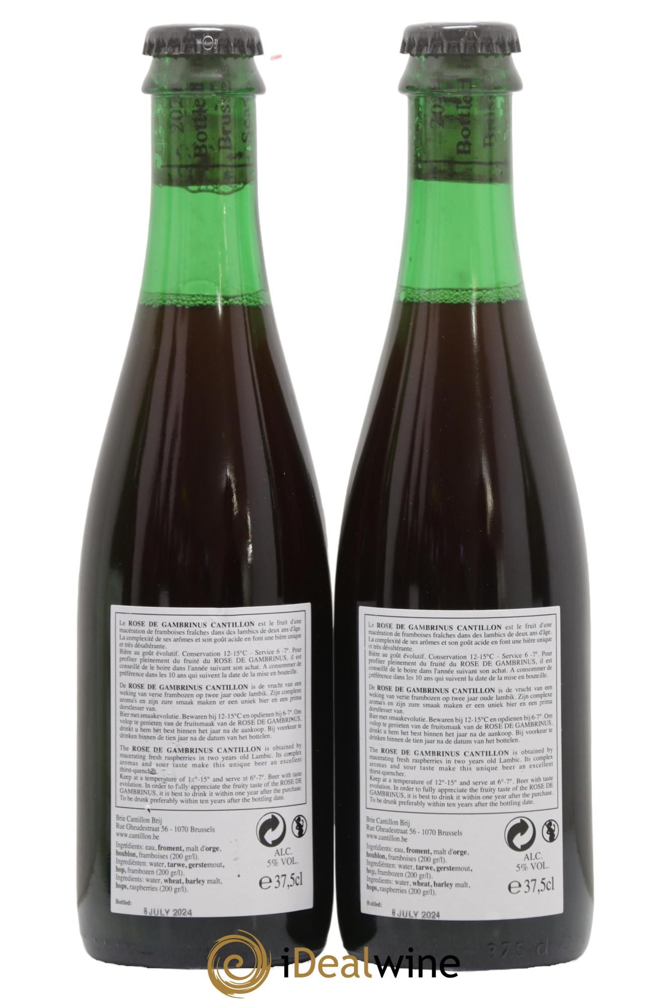 Bière Rosé de Gambrinus Lambic Cantillon bottled in 2024 - Lotto di 2 mezze bottiglie - 1