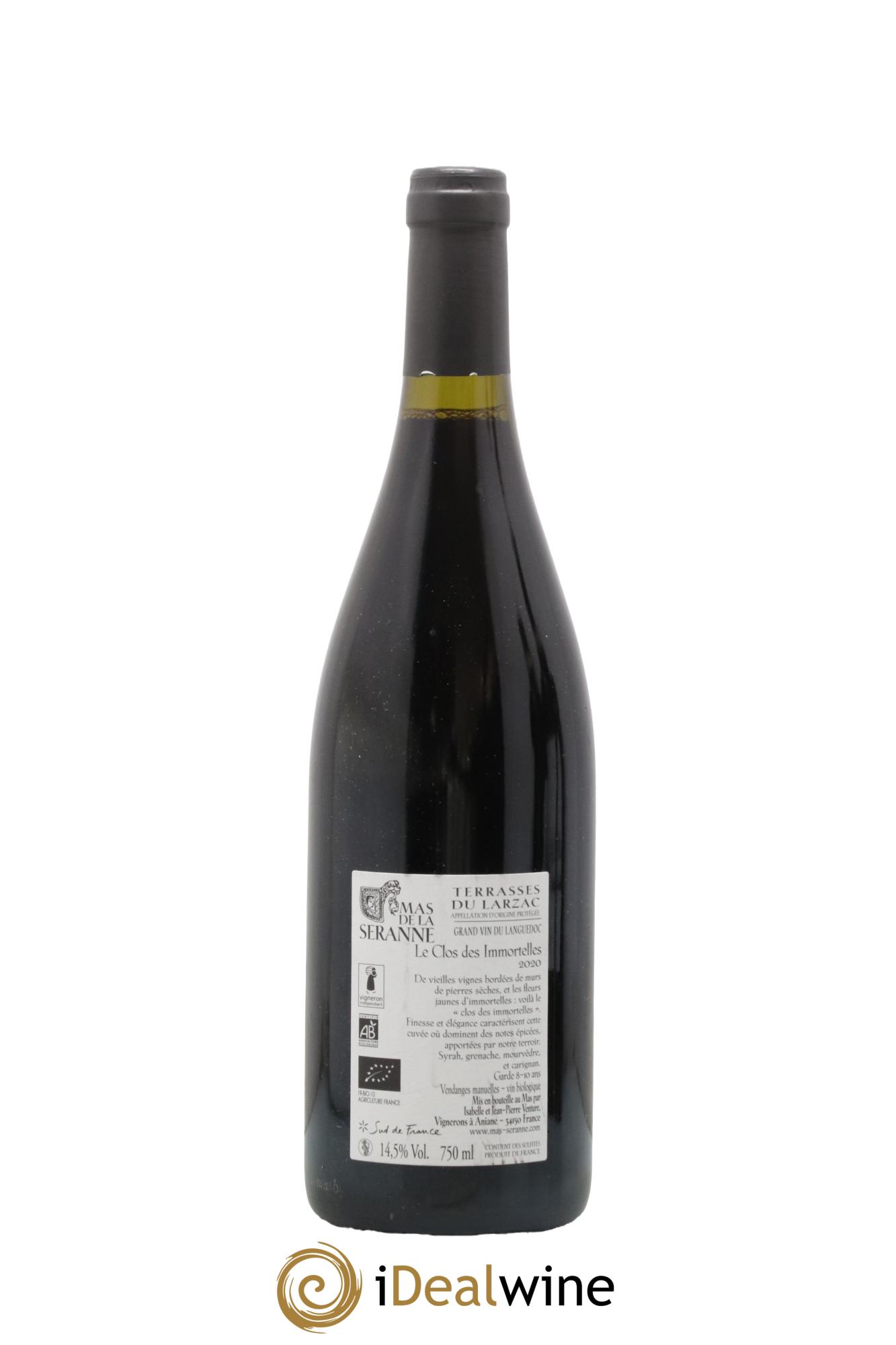 Terrasses du Larzac Le Clos des Immortelles Mas de la Seranne 2020 - Lot de 1 bouteille - 1