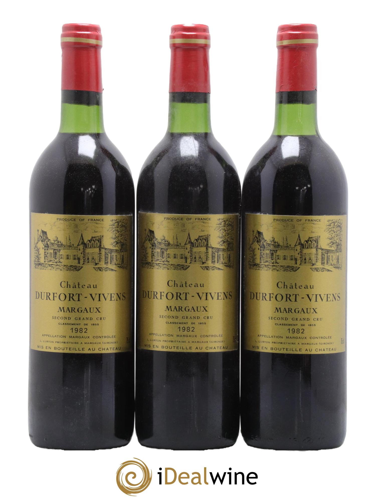 Château Durfort Vivens 2ème Grand Cru Classé 1982 - Lot de 3 bouteilles - 0