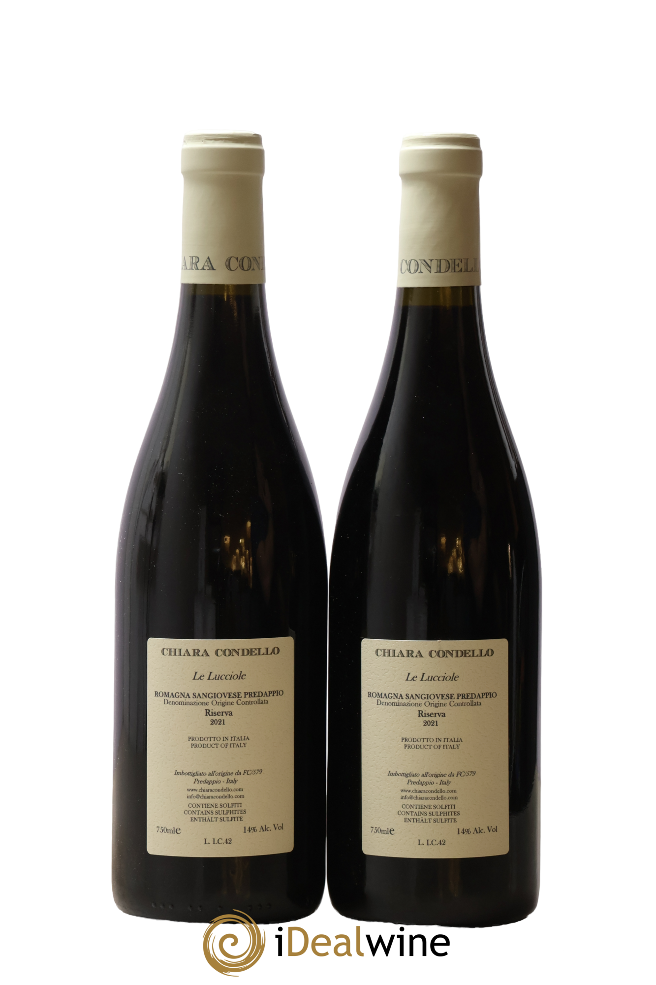 Sangiovese Di Romagna Predappio DOC Chiara Condello Le Lucciole Riserva 2021 - Lot de 2 bouteilles - 1
