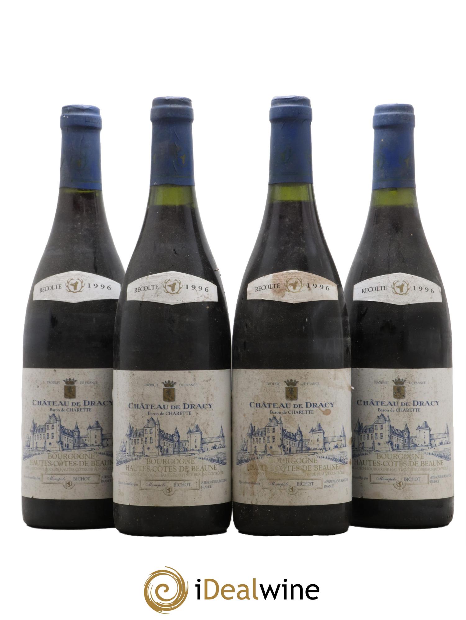 Bourgogne Hautes-Côtes de Beaune Château de Dracy 1996 - Lot de 4 bouteilles - 0