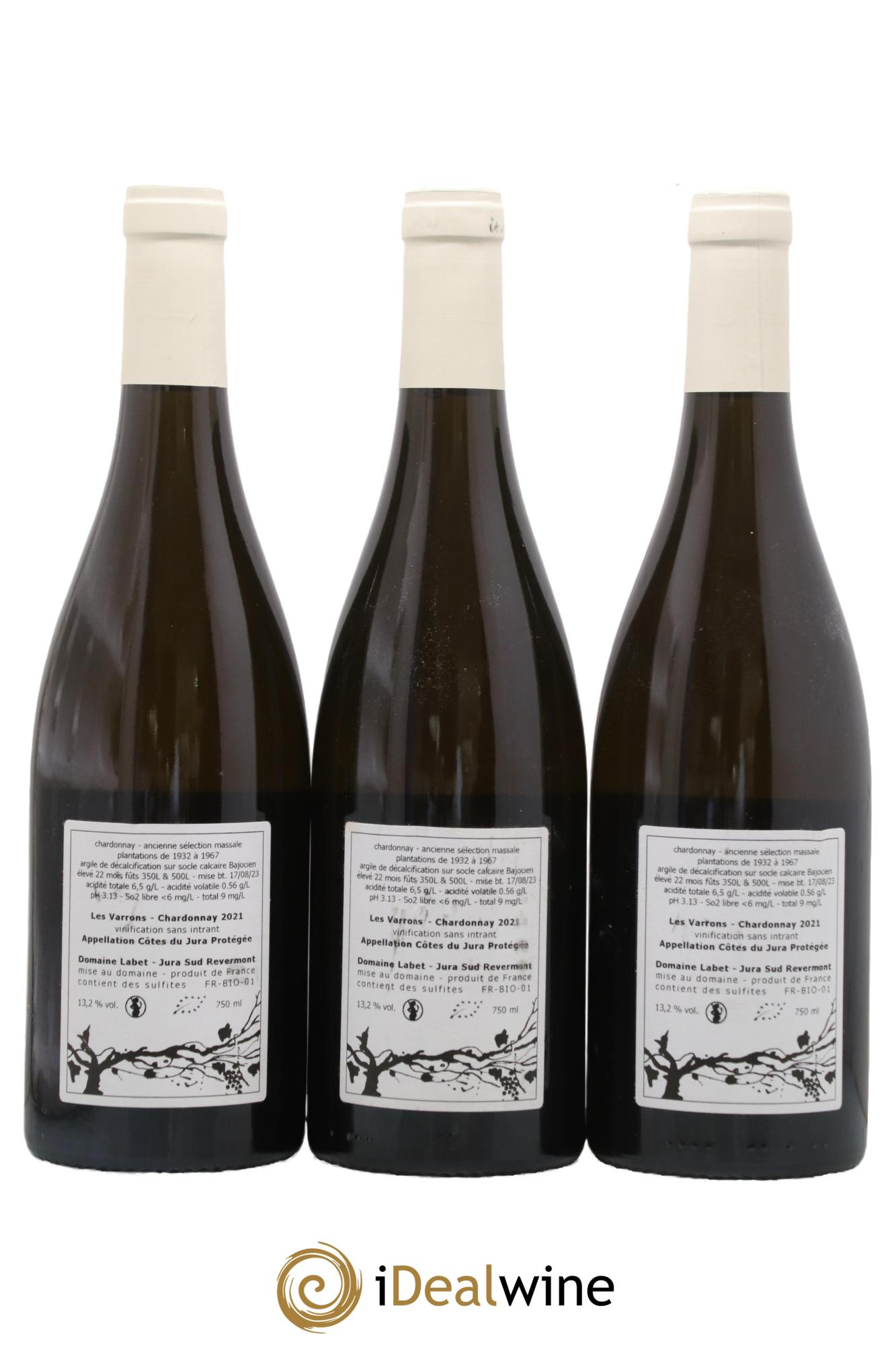 Côtes du Jura Chardonnay Les Varrons Romain - Julien  - Charline Labet 2021 - Lotto di 3 bottiglie - 1