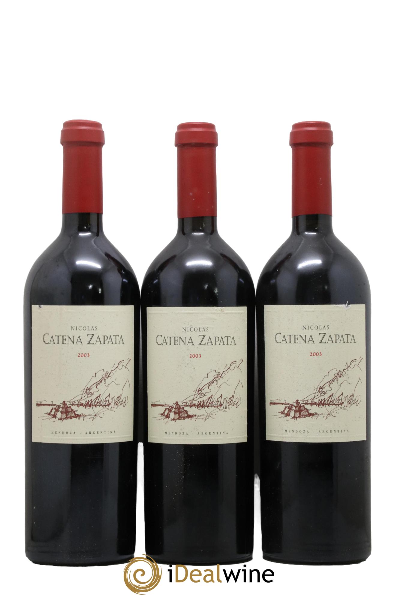 Mendoza Catena Zapata Nicolas 2003 - Lot de 3 bouteilles - 0
