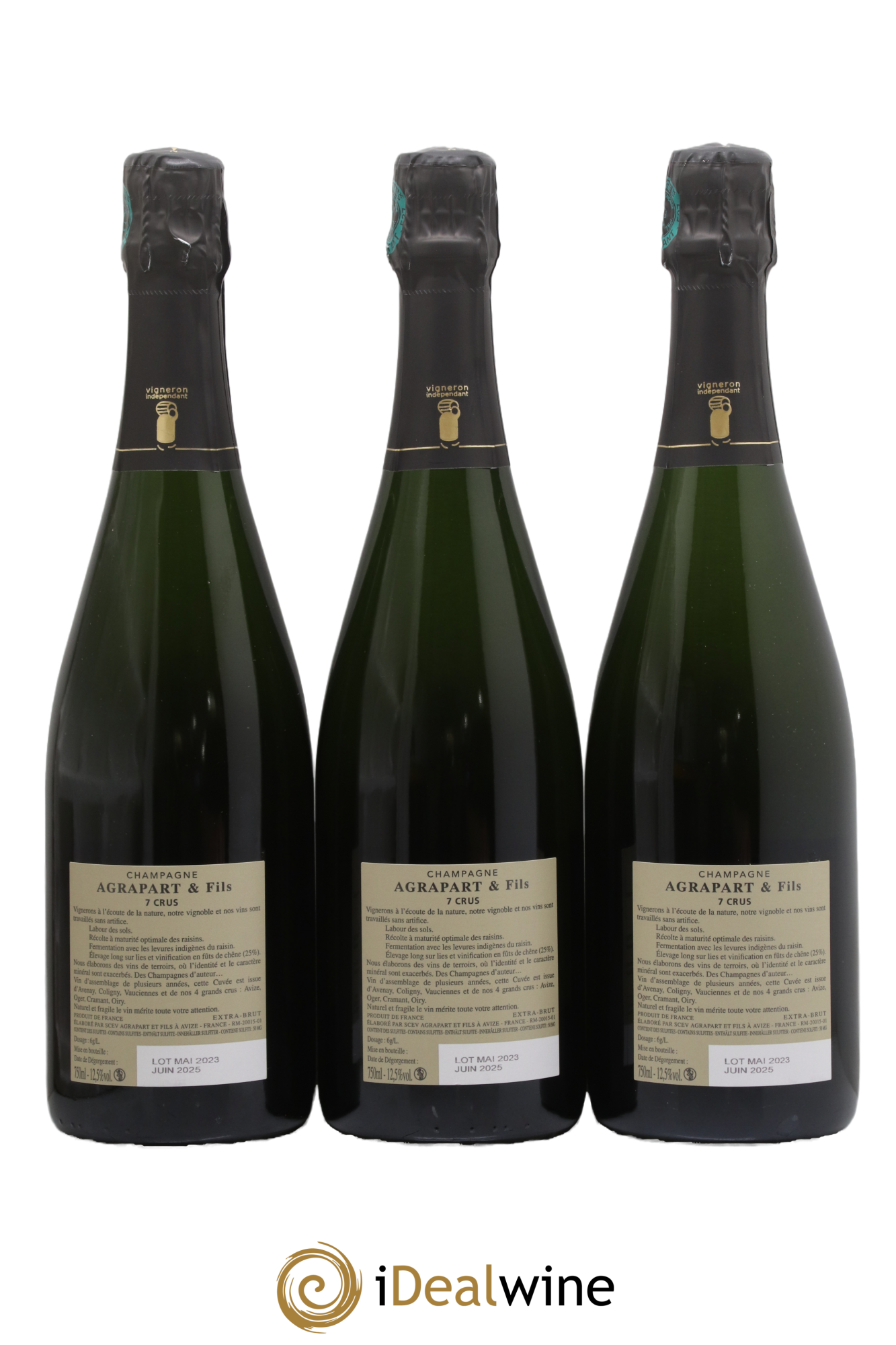 7 Crus Brut Agrapart & Fils - Lotto di 3 bottiglie - 1