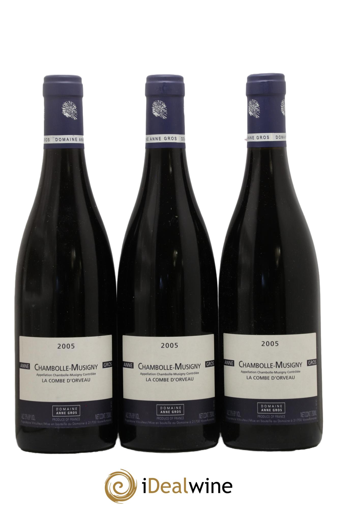 Chambolle-Musigny La Combe d'Orveau Anne Gros 2005 - Lotto di 3 bottiglie - 0